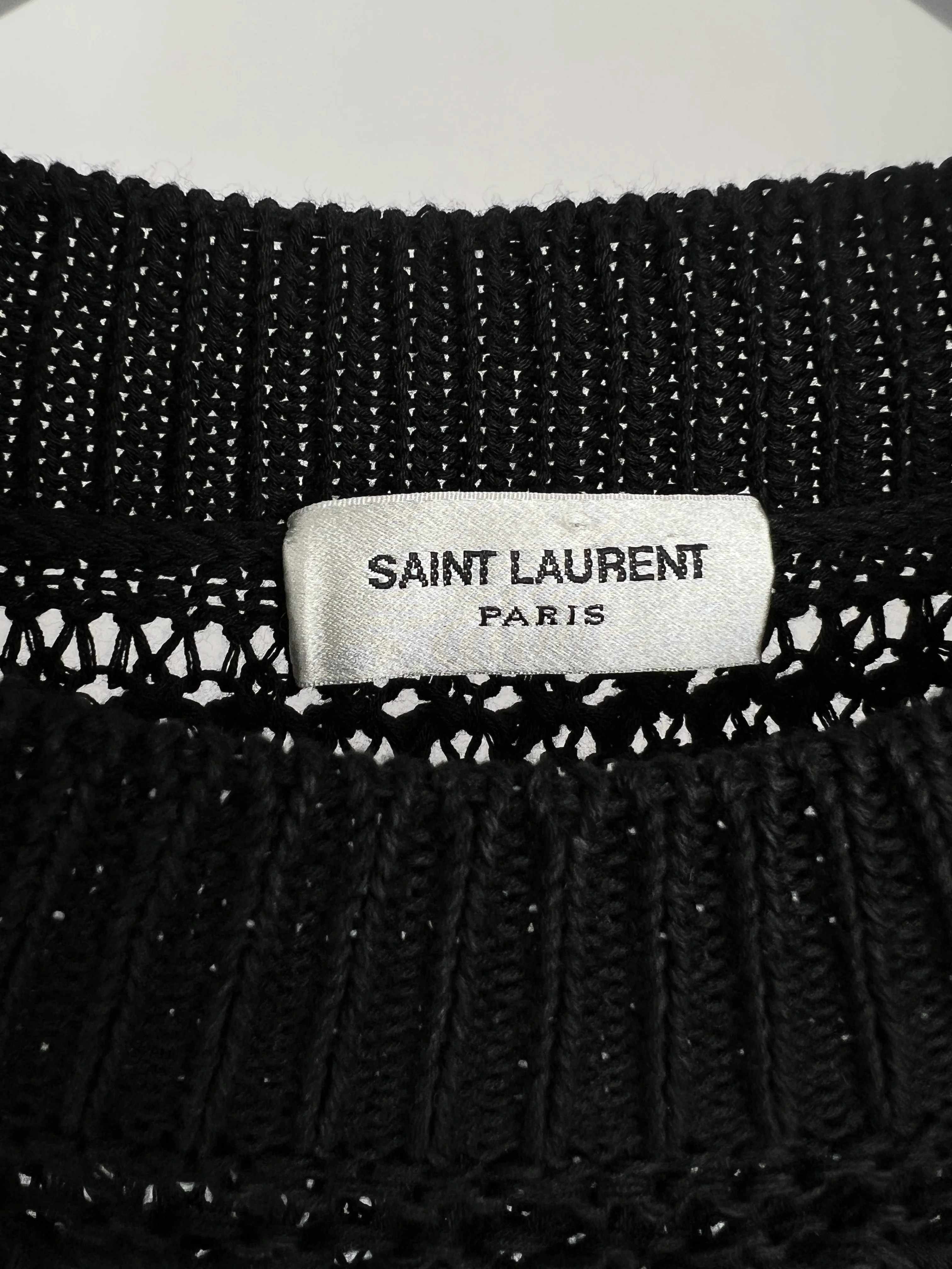 Saint Laurent Black Sheer Knitted Long-Sleeve Jumper Size S (UK 8) - Image 8
