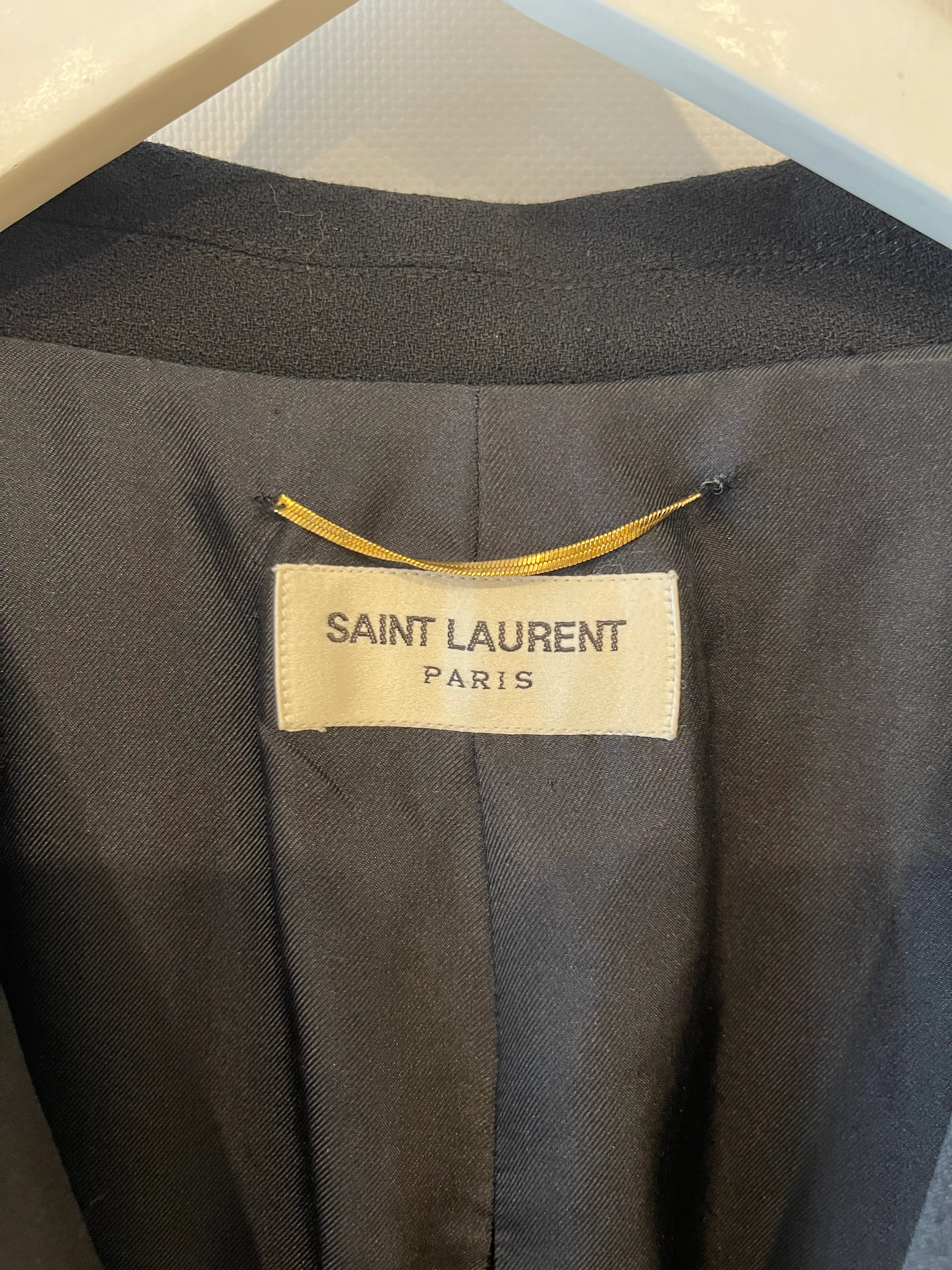 Saint Laurent Black Long Sleeve Tailored Low Cut Mini Dress Size FR 38 (UK 10) - Image 15