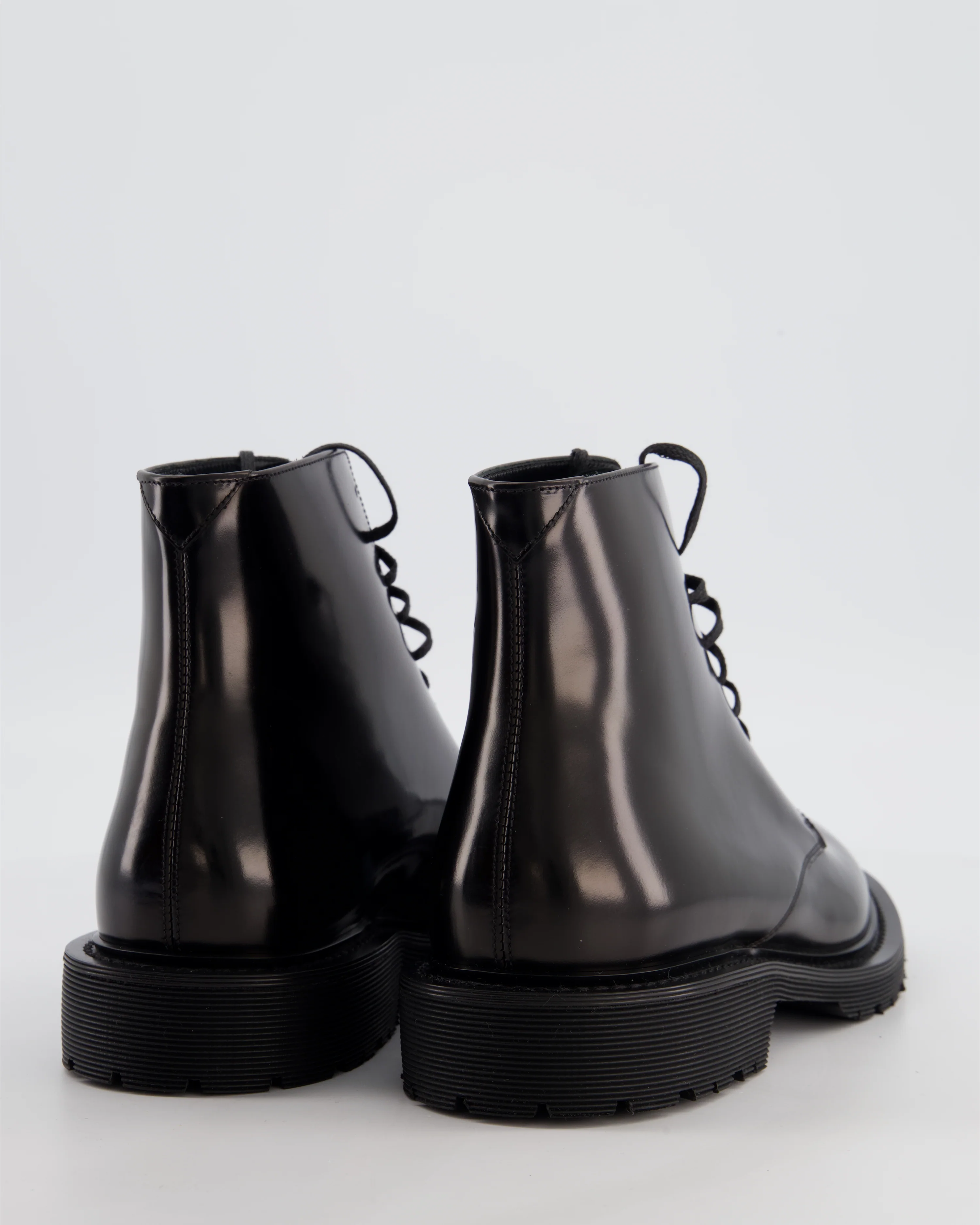 Saint Laurent Black Patent Military Boots Size EU 38 - Image 3