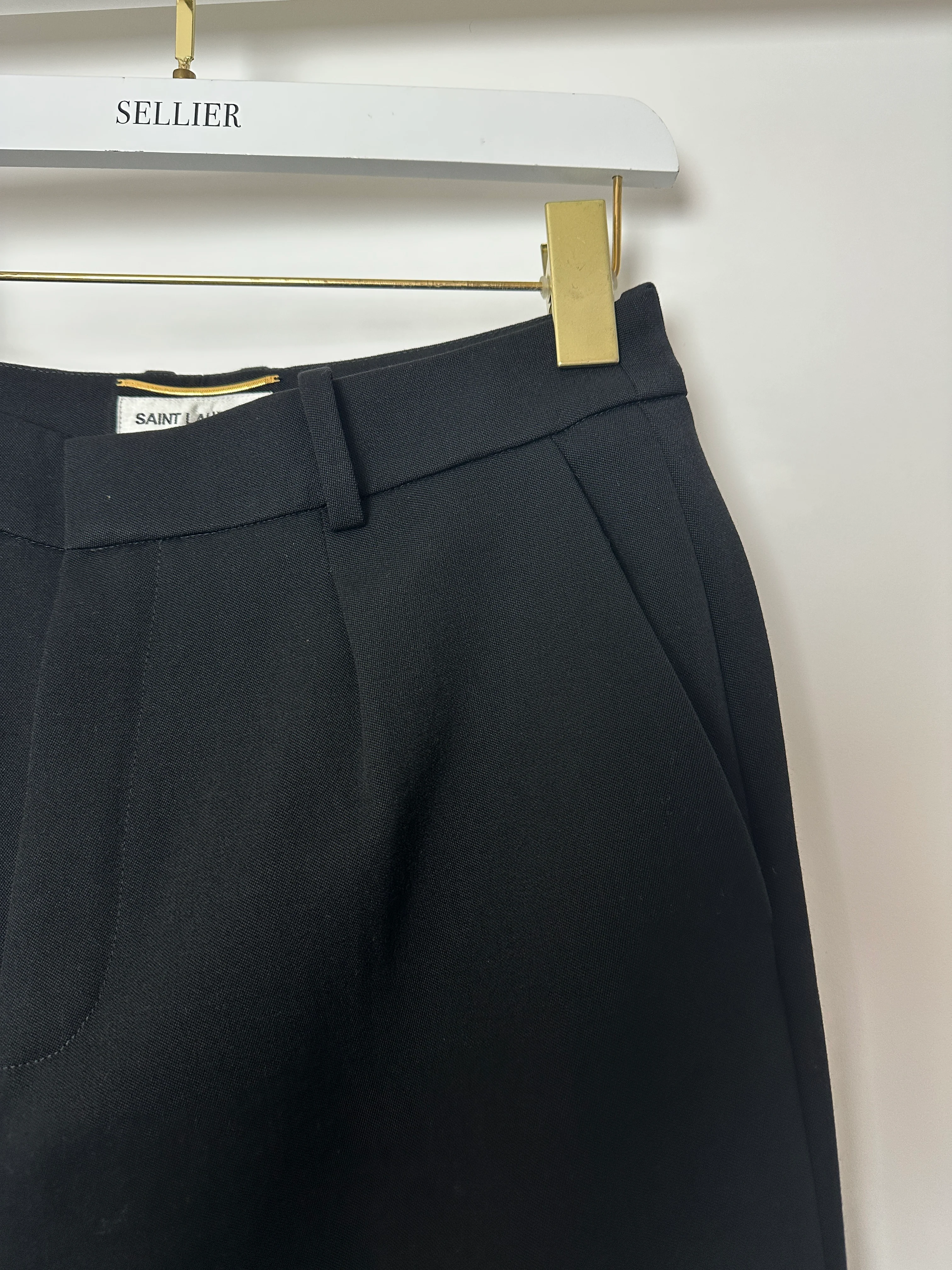 Saint Laurent Black Pin Stripe Straight Leg Trousers Size FR 36 (UK 8) - Image 14