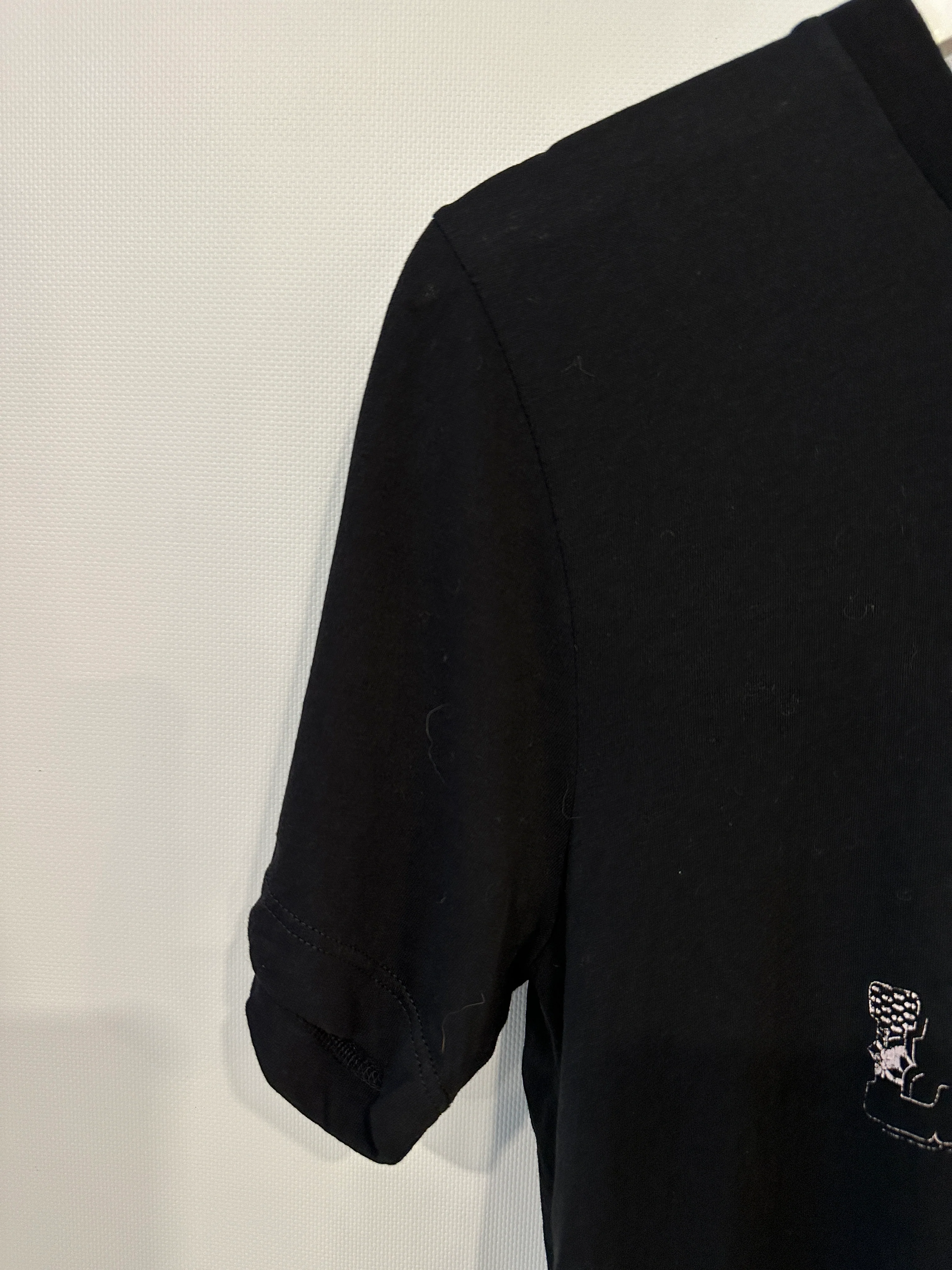 Saint Laurent Black Round Neck T-Shirt with Logo Print Detail Size S (UK 8) - Image 5