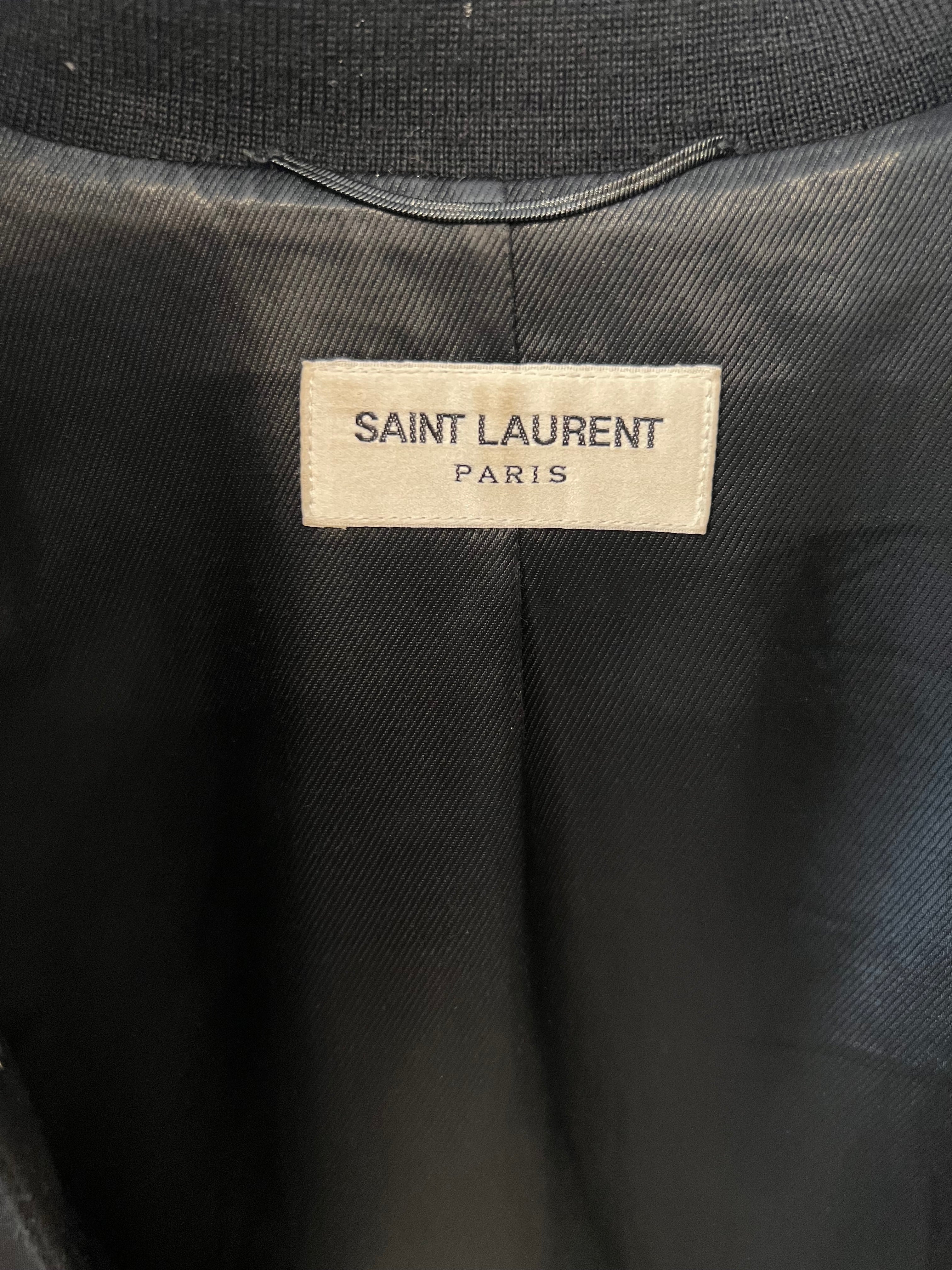 Saint Laurent Black Satin Bomber Jacket with Multicolour Glitter and Leather Shark Detail and "Sweet Dreams" Embroidery Size FR 36 (UK 8) - Image 8