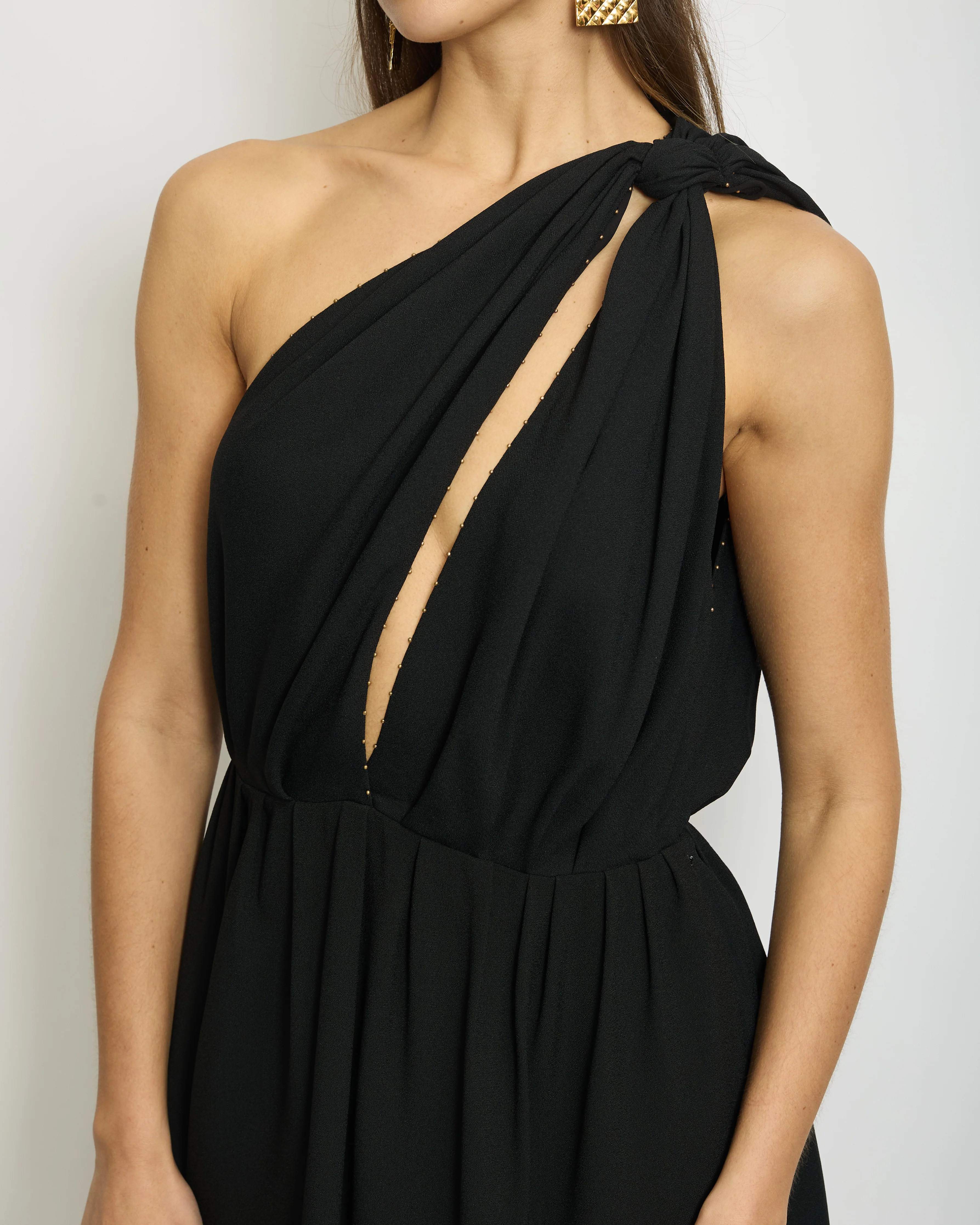 Saint Laurent Black Sleeveless Dress with Small Bronze Studs Size FR 40 (UK 12) - Image 4