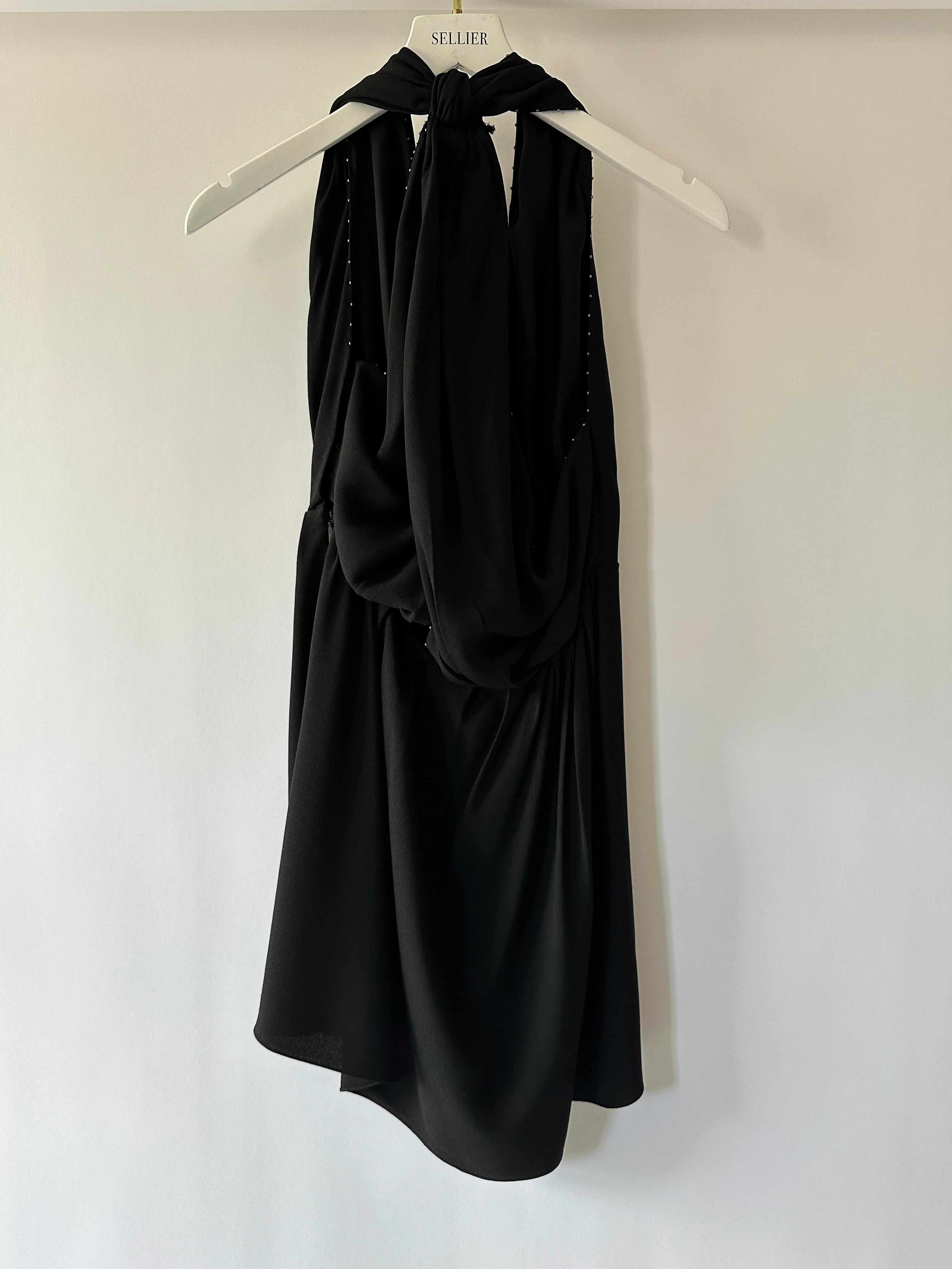 Saint Laurent Black Sleeveless Dress with Small Bronze Studs Size FR 40 (UK 12) - Image 8