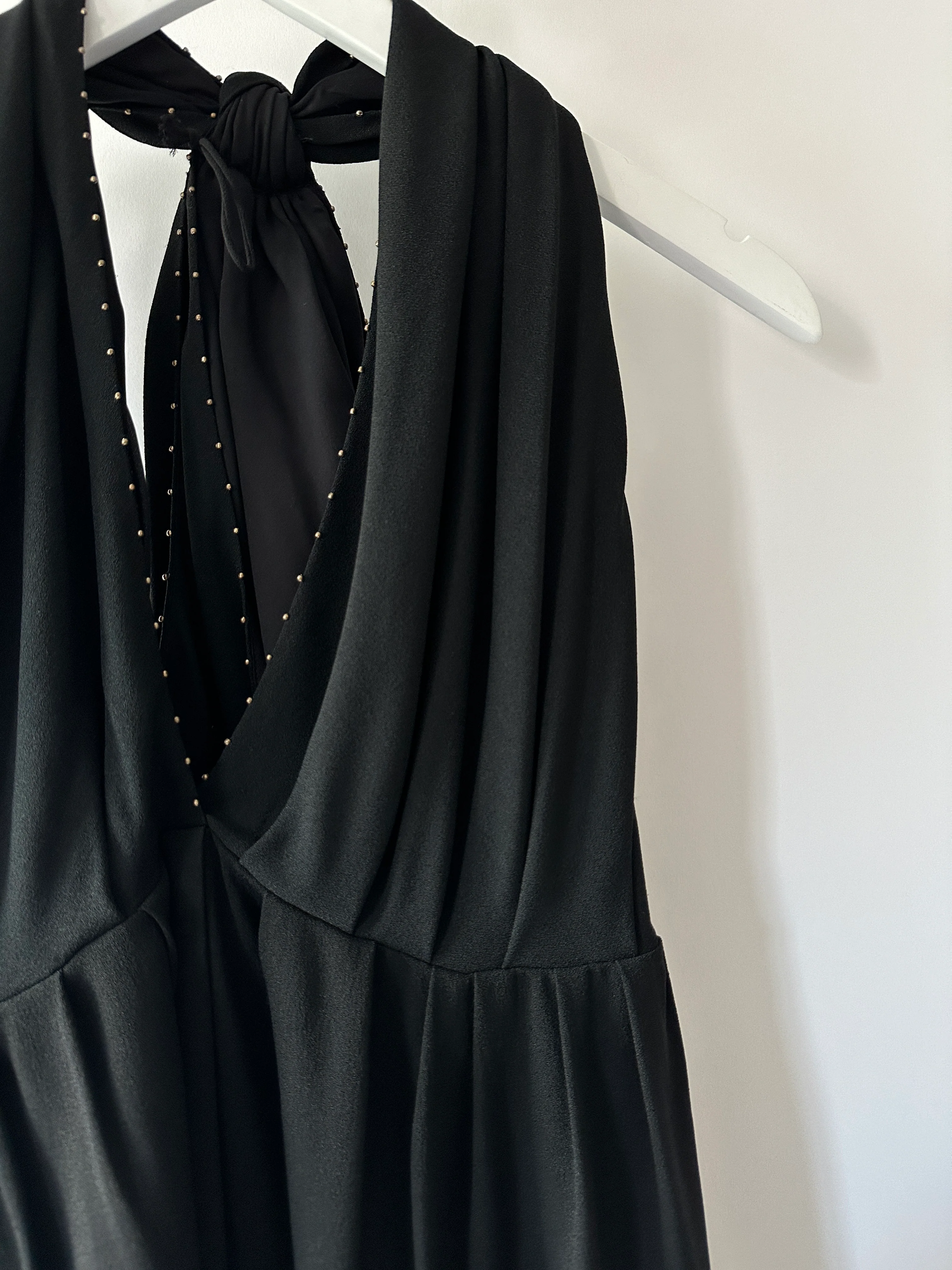 Saint Laurent Black Sleeveless Dress with Small Bronze Studs Size FR 40 (UK 12) - Image 9