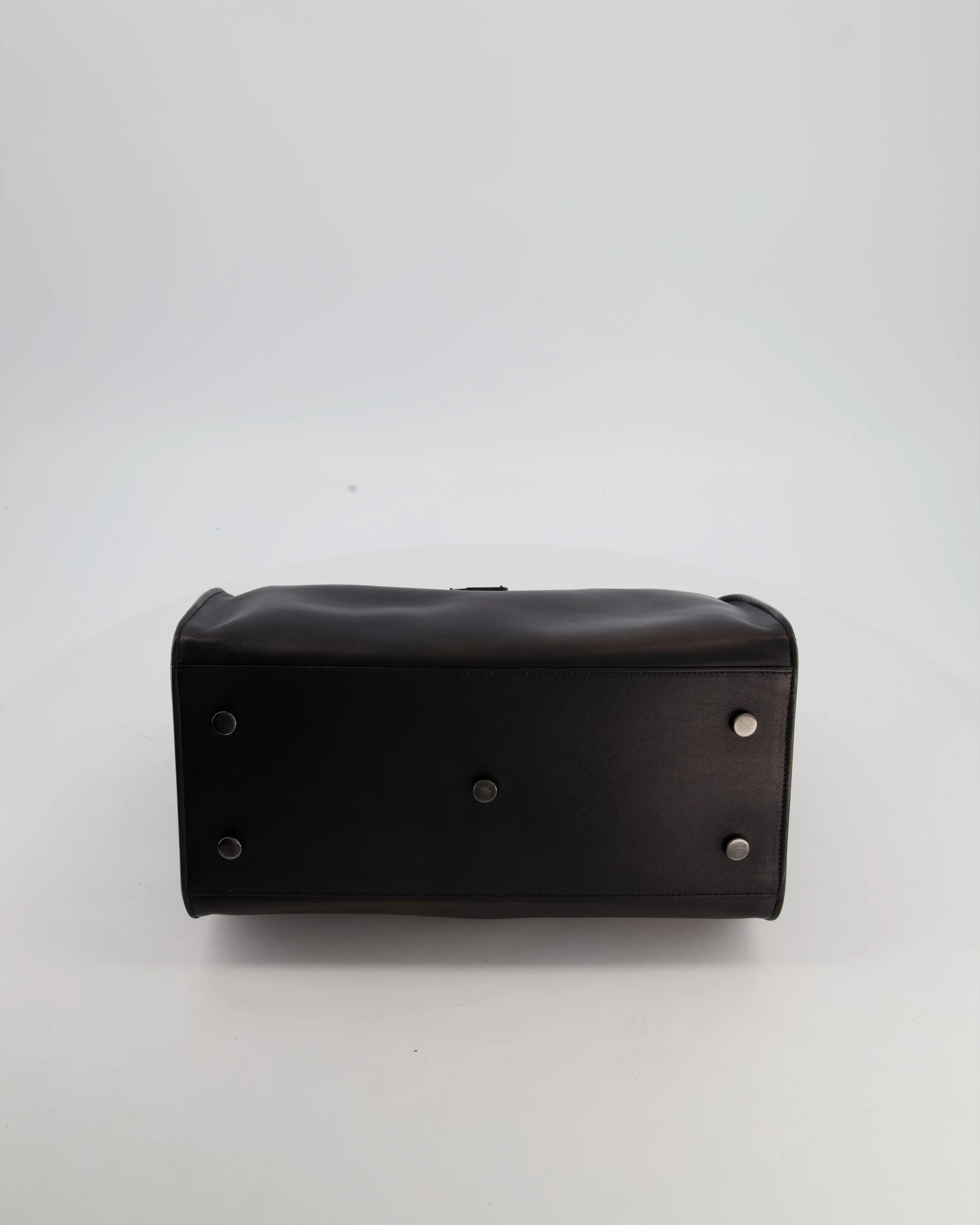 Saint Laurent Black Small Monogram Cabas Satchel Bag in Calfskin Leather and Black Hardware - Image 18