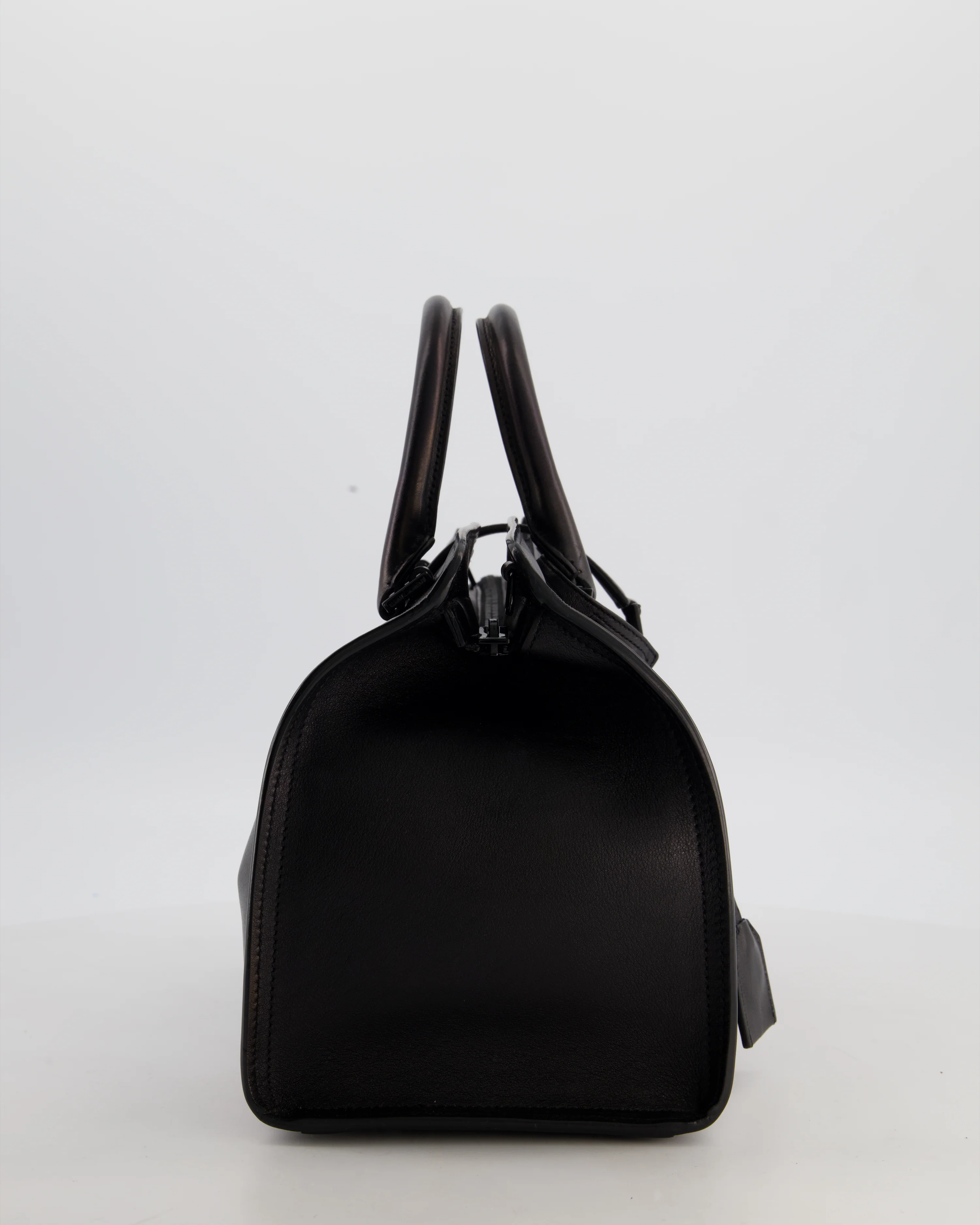 Saint Laurent Black Small Monogram Cabas Satchel Bag in Calfskin Leather and Black Hardware - Image 3