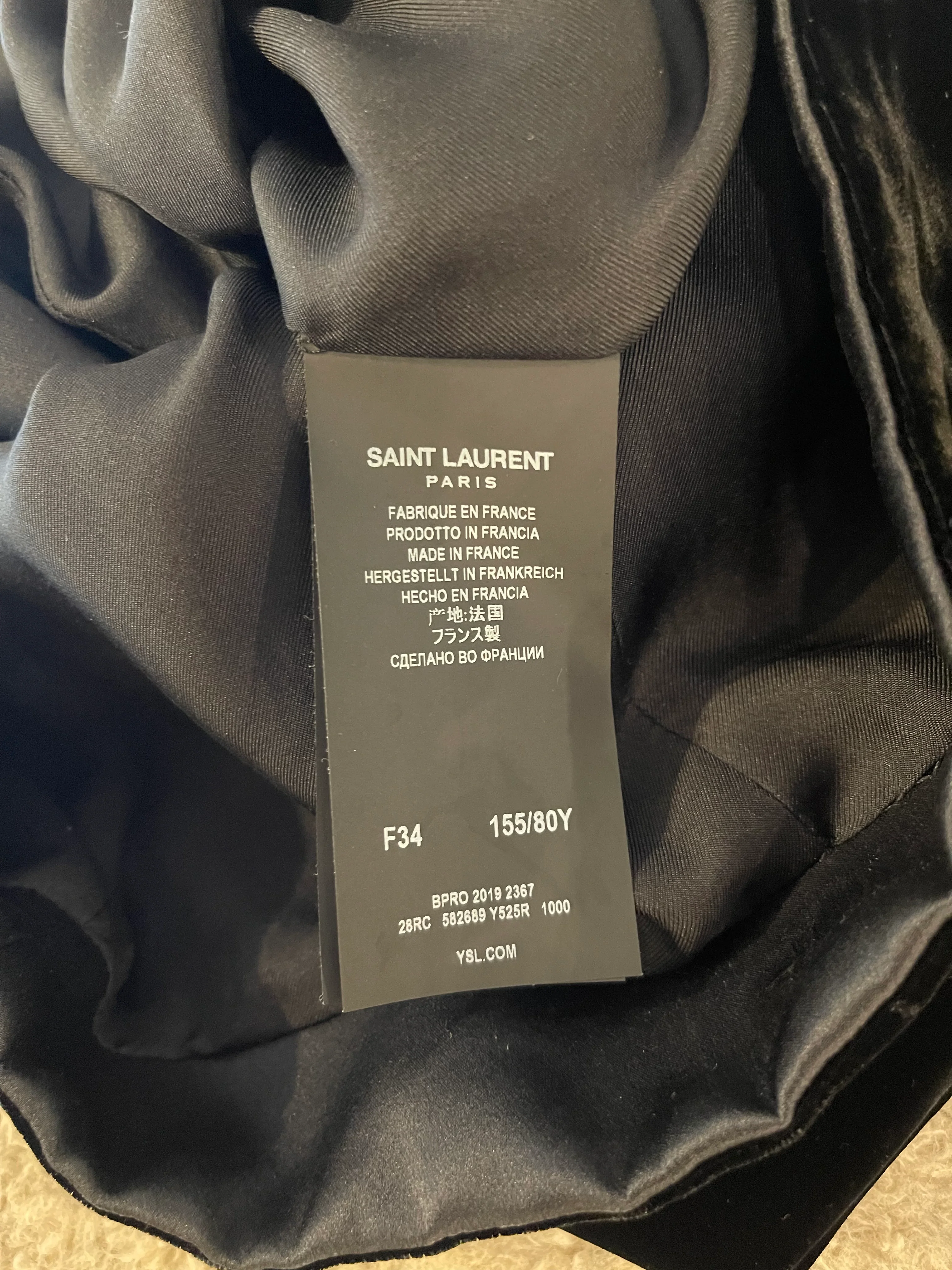 Saint Laurent Black Velvet Short-Sleeve Mini Dress Size FR 34 (UK 6) - Image 14