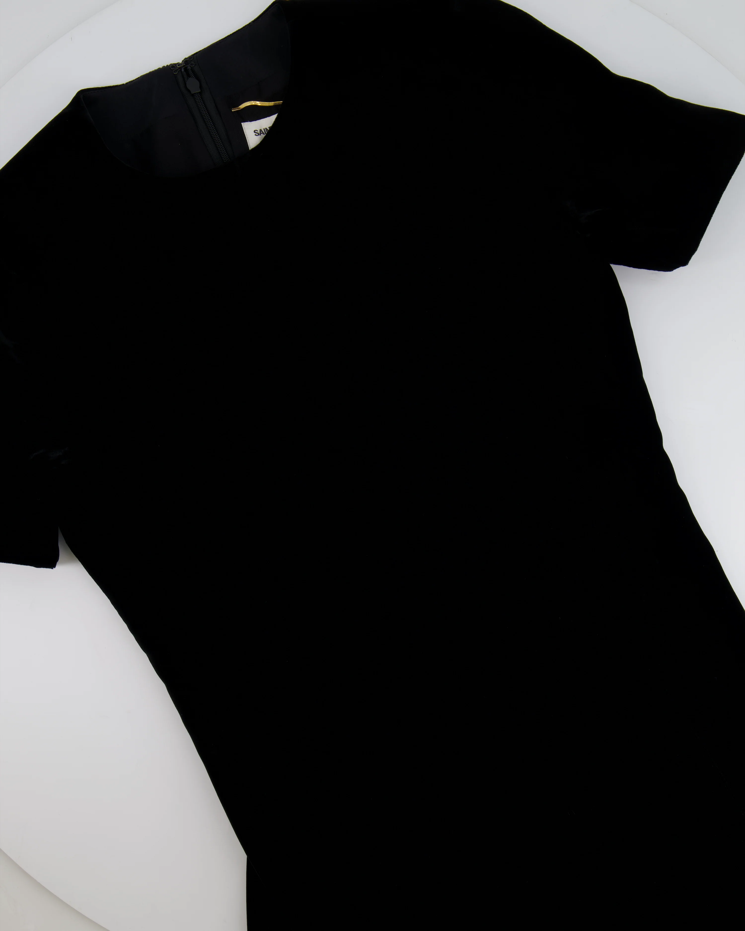 Saint Laurent Black Velvet Short-Sleeve Mini Dress Size FR 34 (UK 6) - Image 5