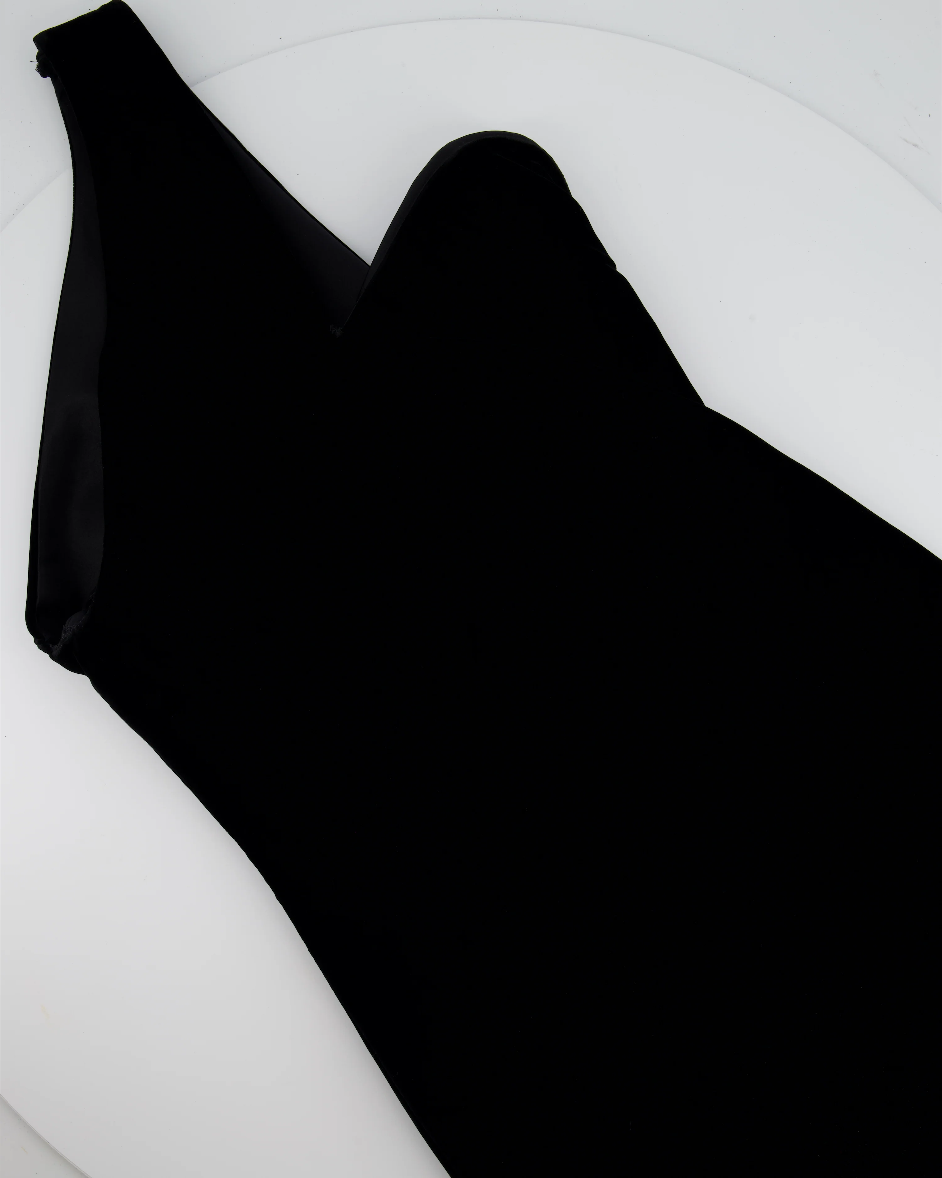 Saint Laurent Black One-Shoulder Velvet Mini Dress FR 38 (UK 10) - Image 7
