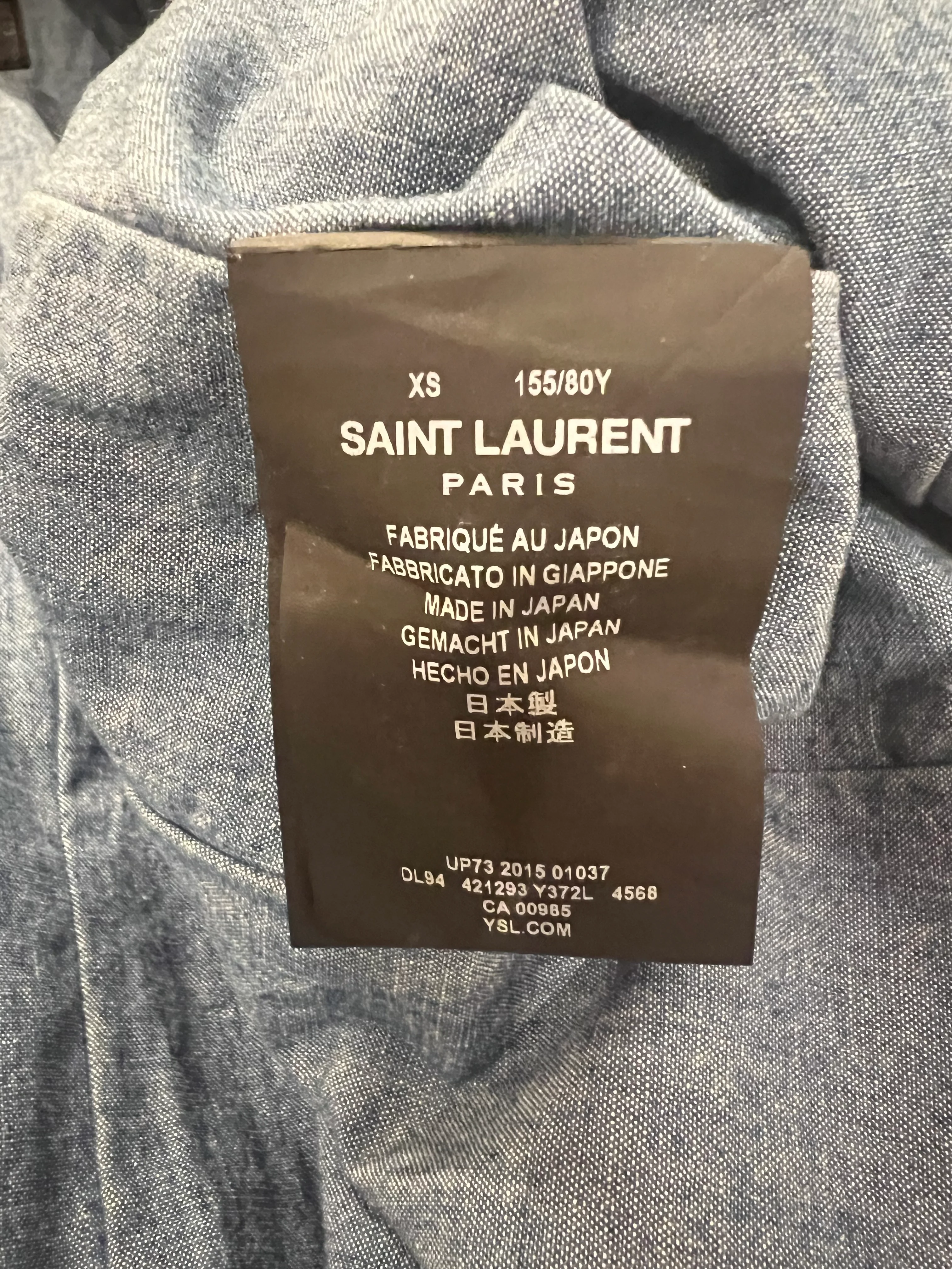 Saint Laurent Blue Denim Patchwork Sleeveless Jacket with Frayed Hem Detail Size XS (UK 6) - Image 5