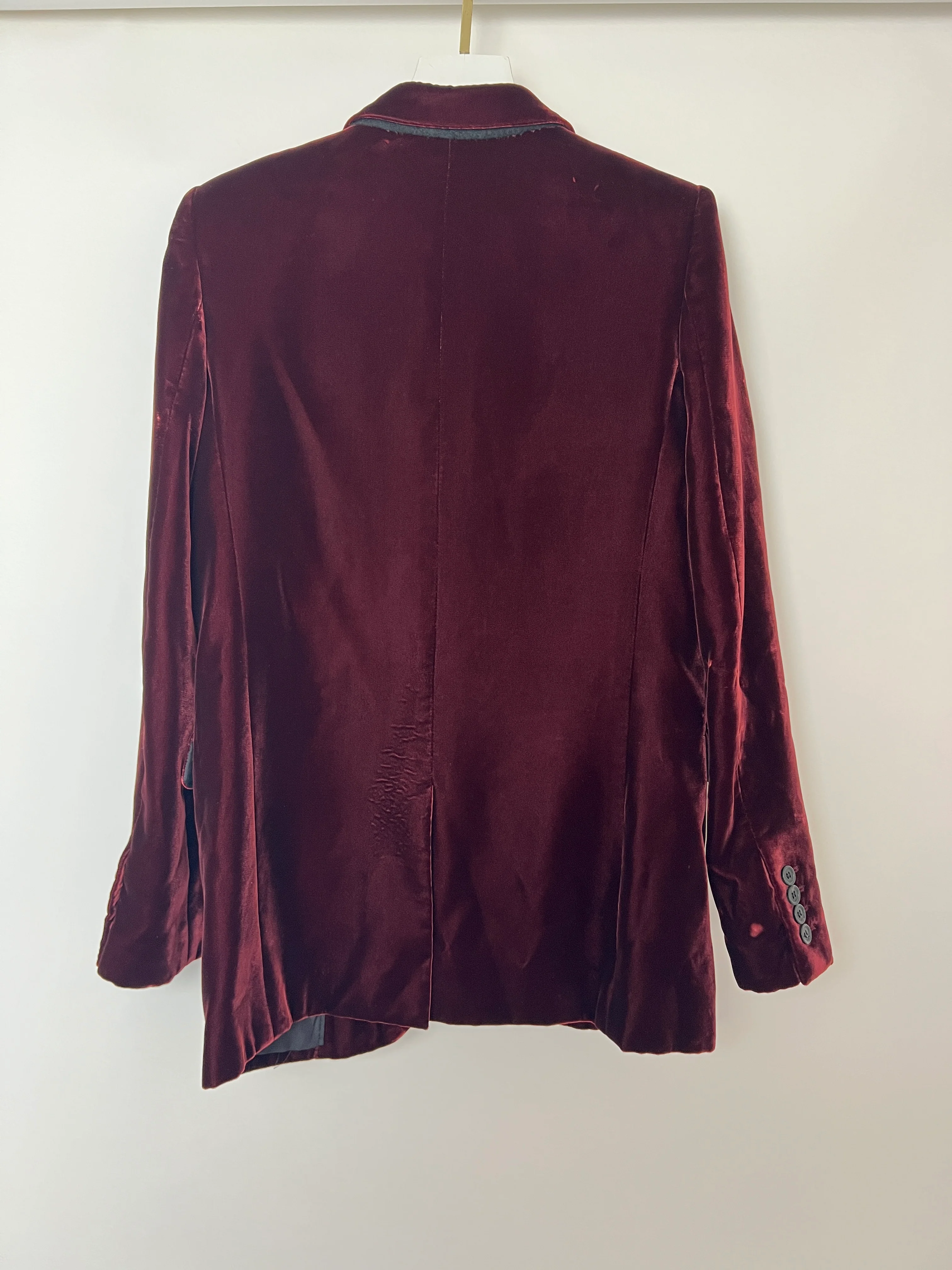 Saint Laurent Burgundy Velvet Blazer and Tailored Trouser Set Size FR 34 (UK 6) - Image 11