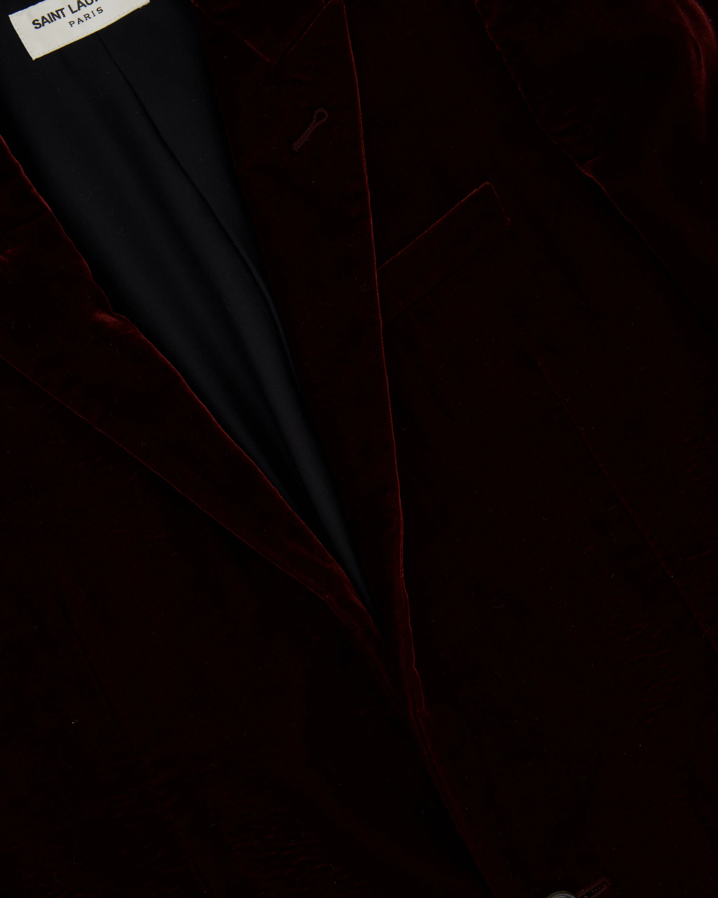 Saint Laurent Burgundy Velvet Blazer and Tailored Trouser Set Size FR 34 (UK 6) - Image 6