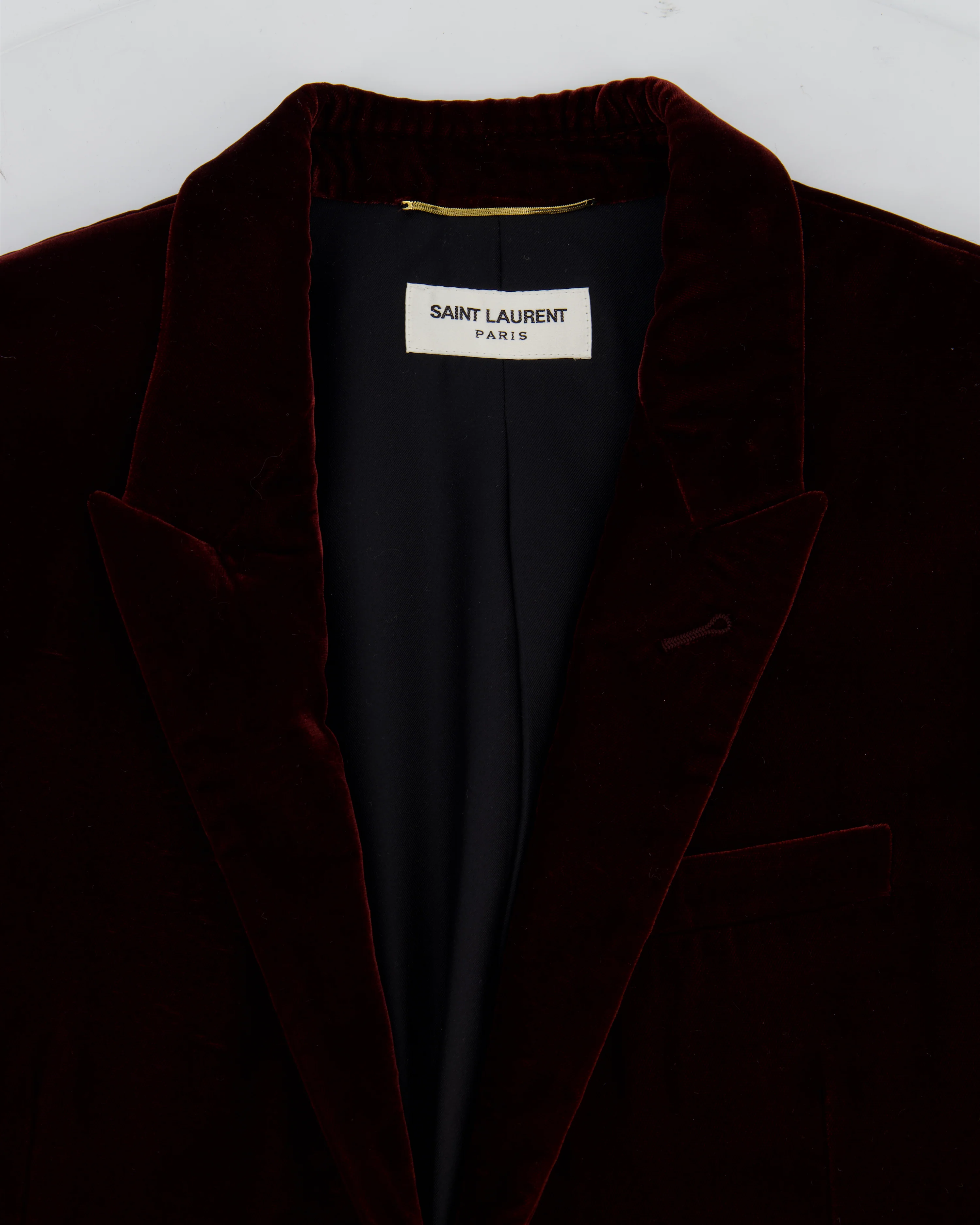 Saint Laurent Burgundy Velvet Blazer and Tailored Trouser Set Size FR 34 (UK 6) - Image 8