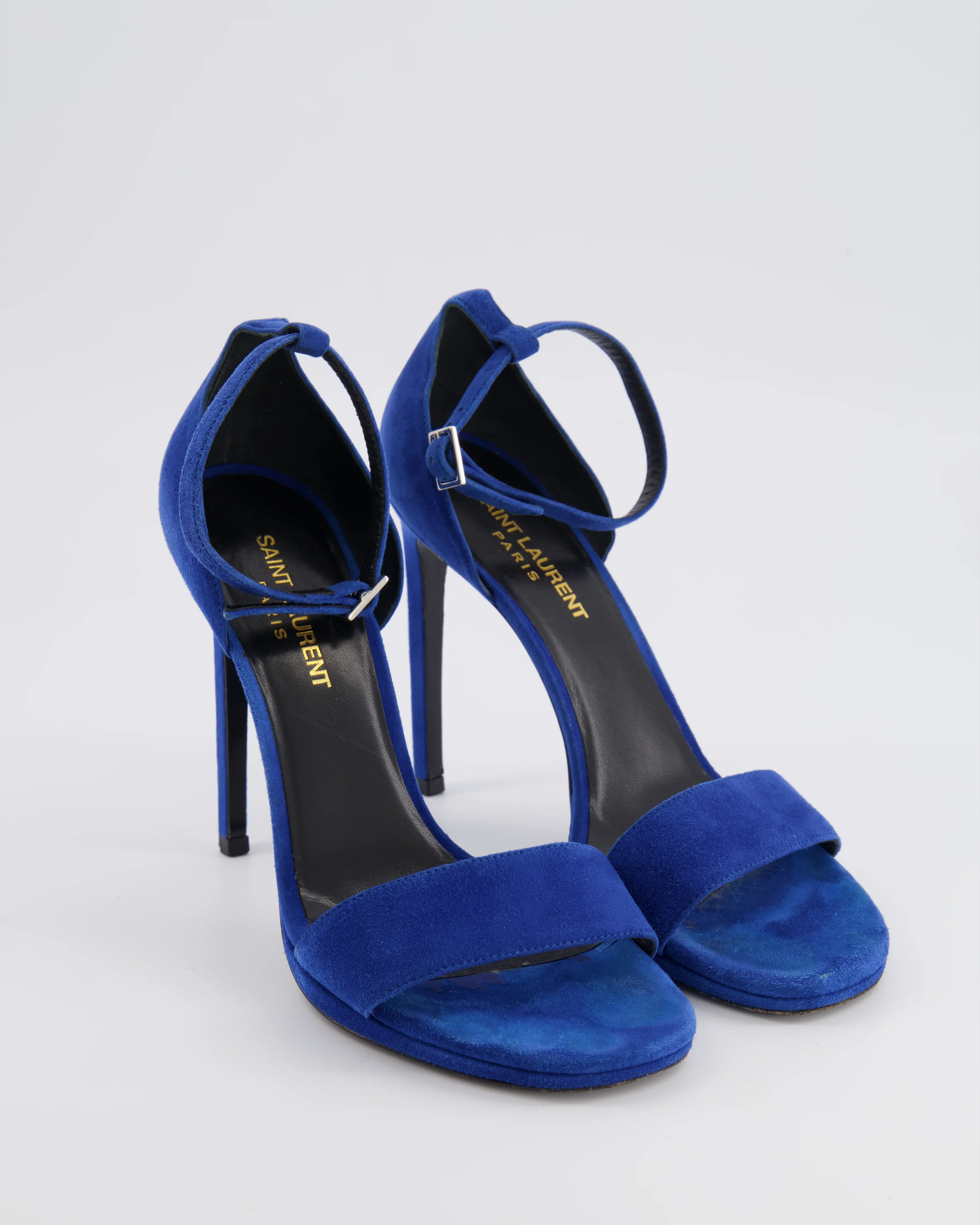 Saint Laurent Electric Blue Suede Sandal Heels Size EU 38 RRP £850 - Image 2