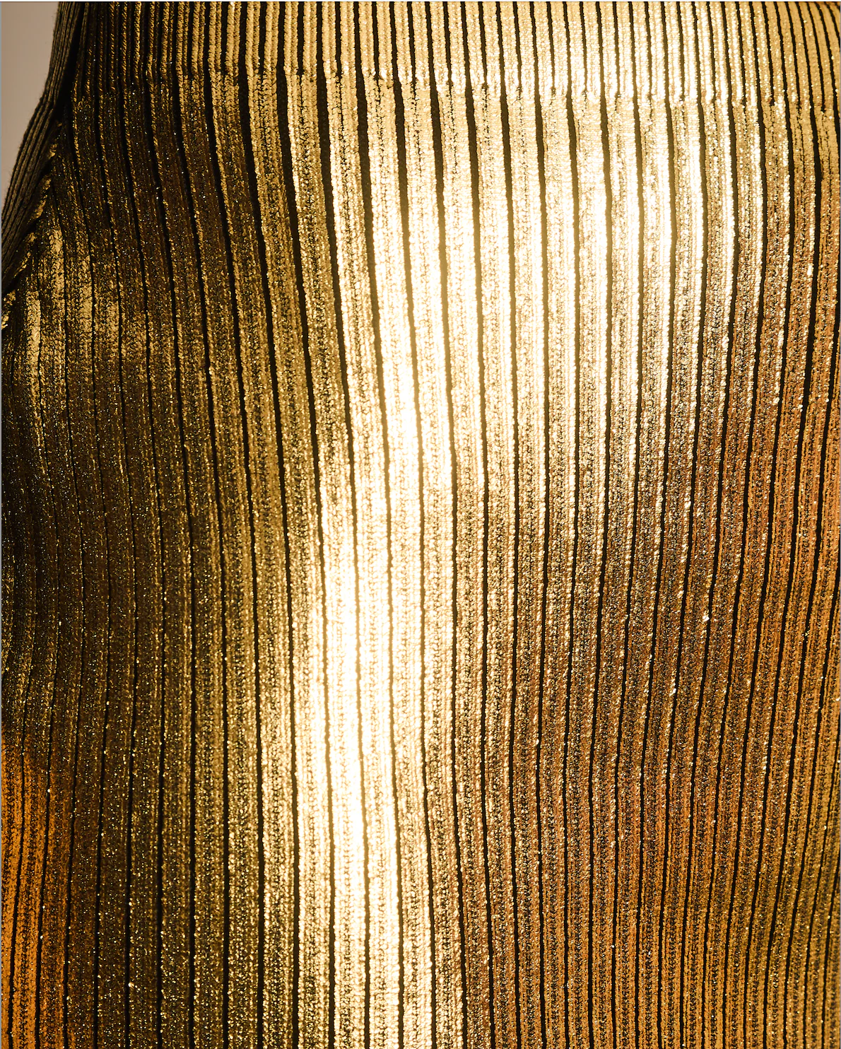 Saint Laurent Gold Metallic Ribbed Mini Skirt Size FR 36 (UK 8) - Image 3
