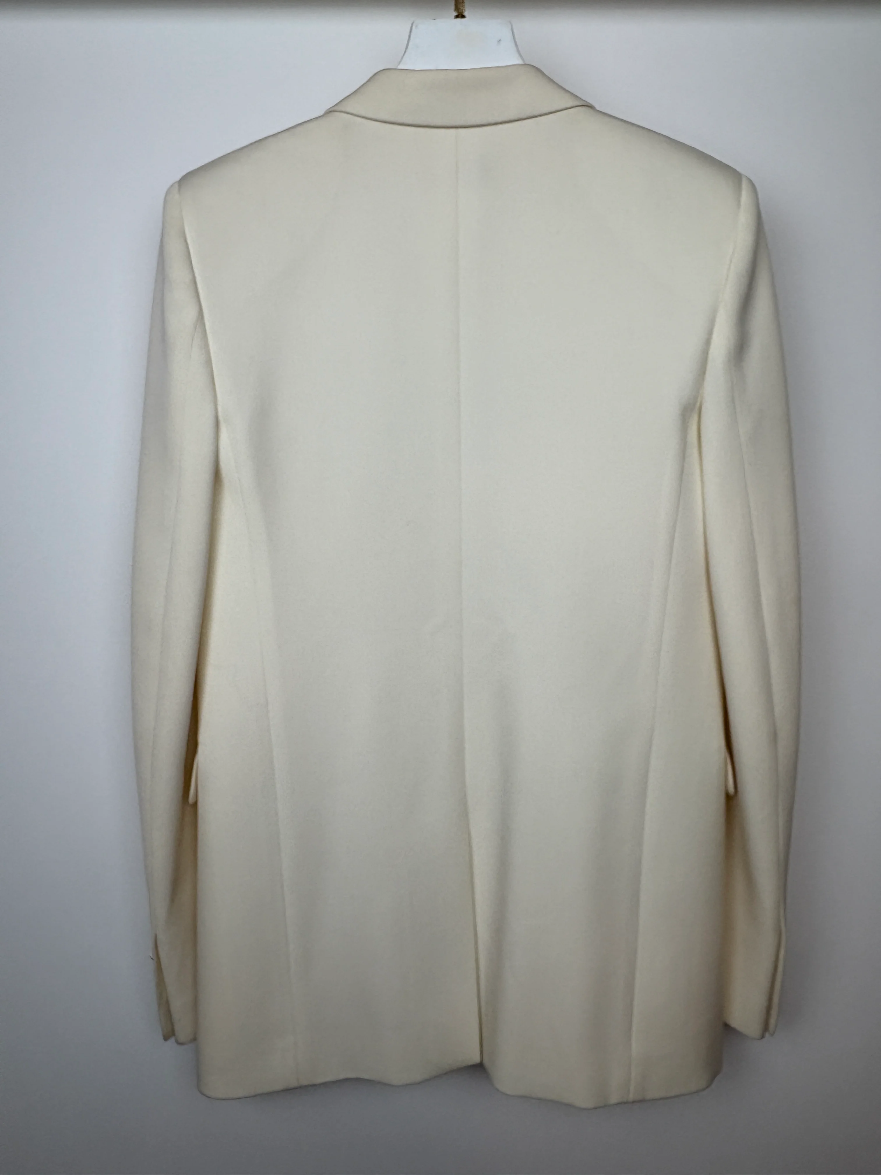 Saint Laurent Cream Suit Jacket and Trouser Set With Silk Lapel Detail Size FR 36 (UK 8) - Image 19