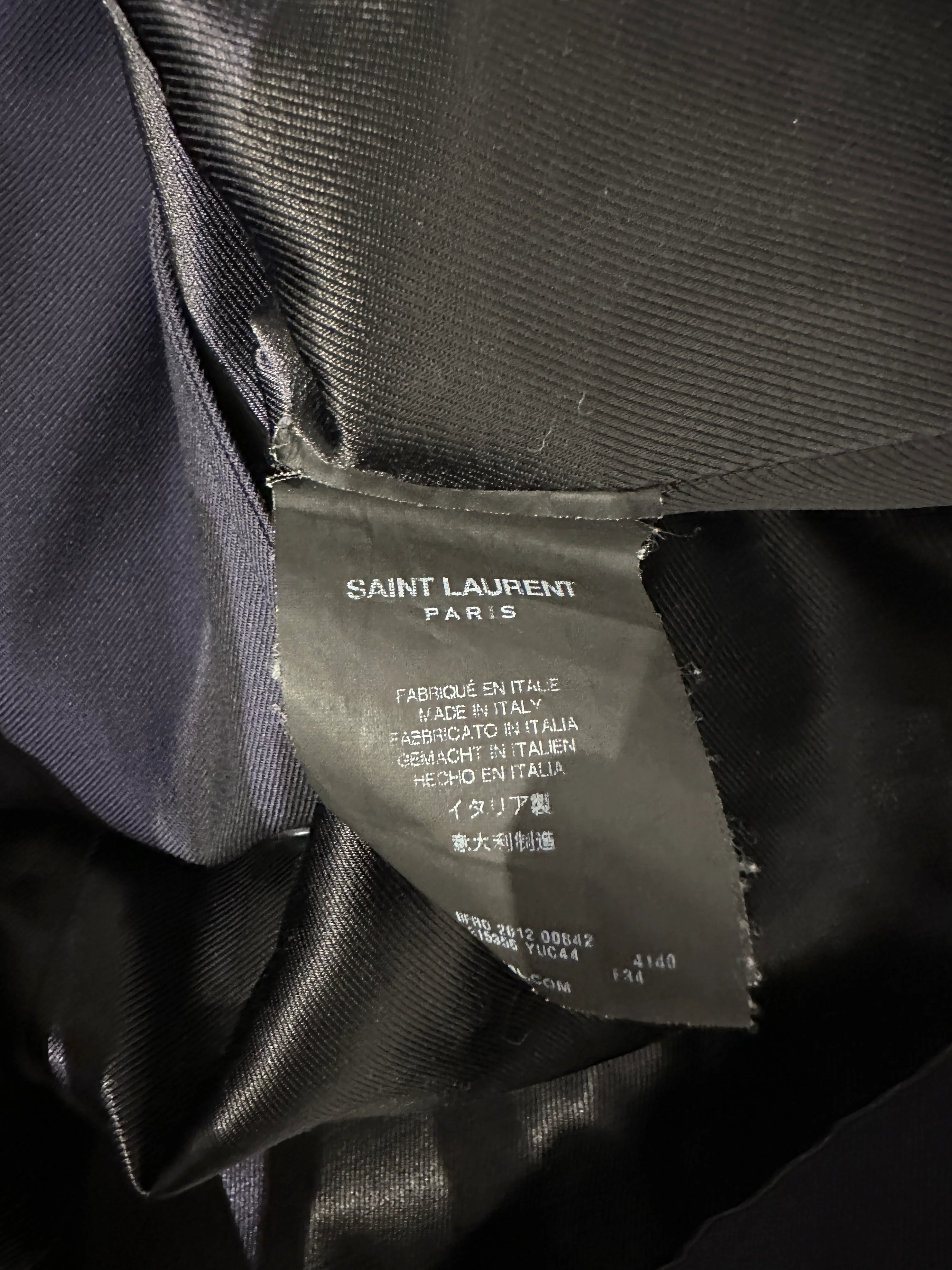 Saint Laurent Navy Double-Breasted Jacket with Gold Button Detail FR 34 (UK 6) - Image 10