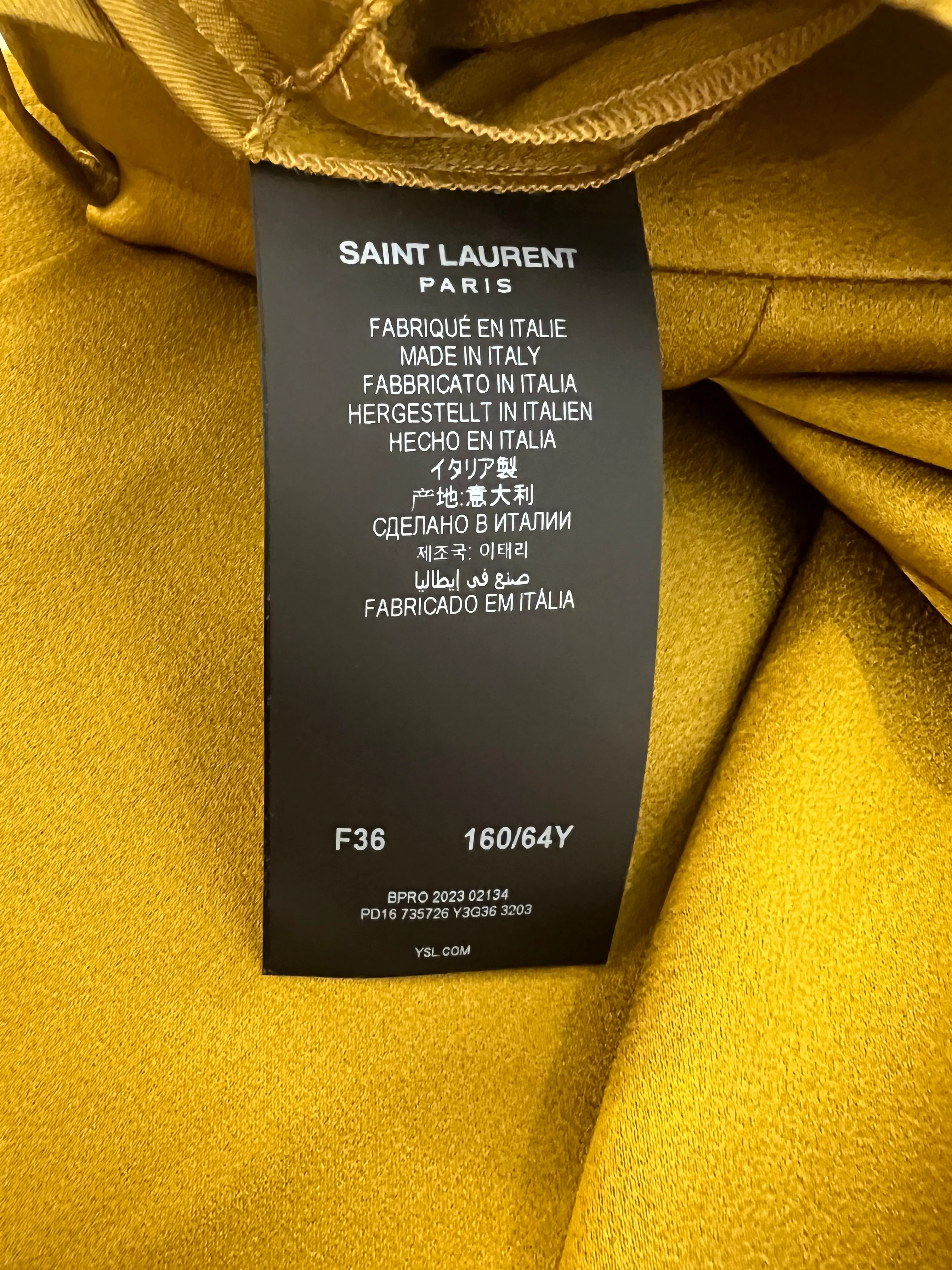 Saint Laurent Olive Green Silk Belted Jacket and Trouser Set with Hood Size FR 36/38 (UK 8/10) - Image 8