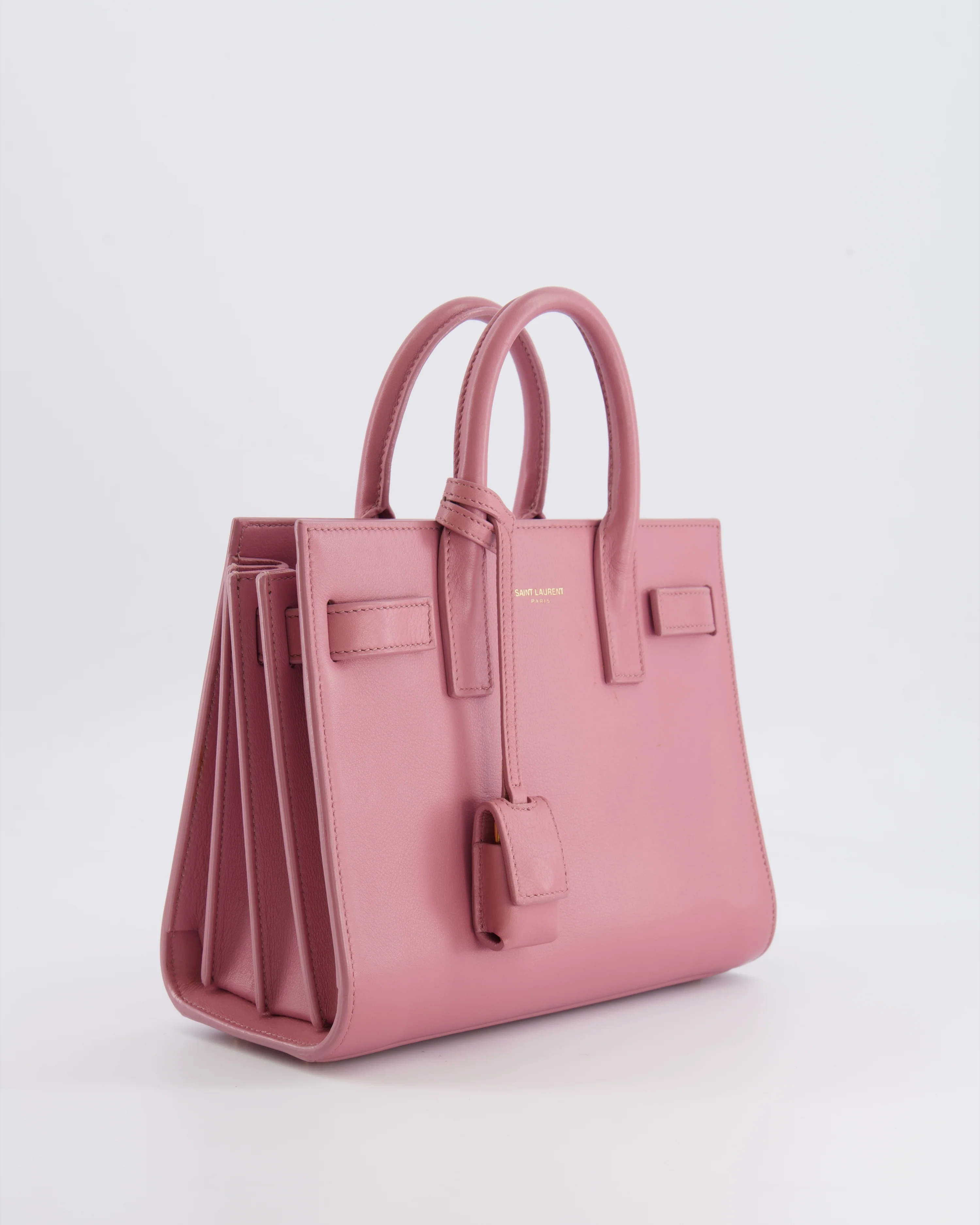 Saint Laurent Pink Leather Small Sac De Jour Bag with Gold Hardware RRP £2,040 - Image 7