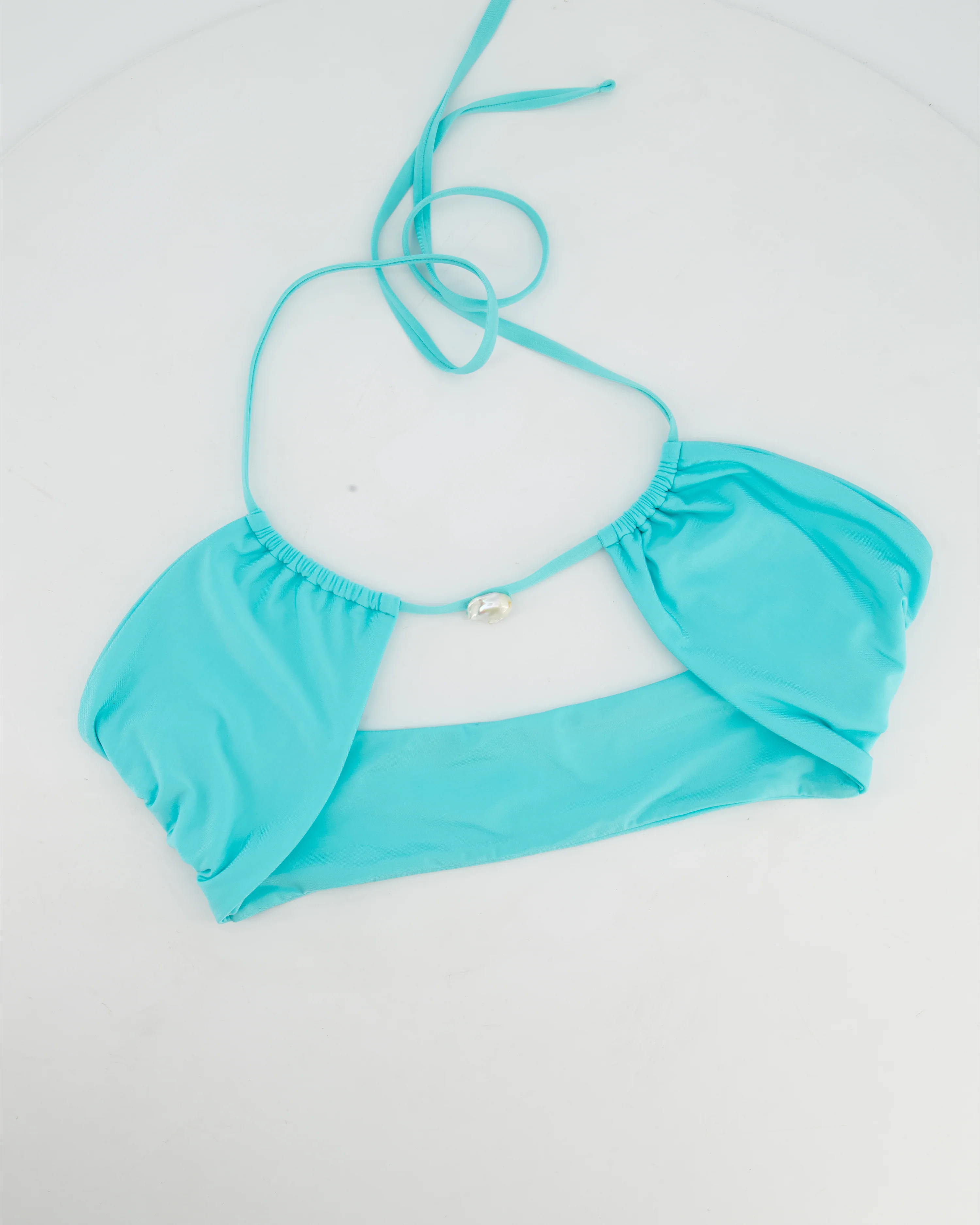 Sara Cristina Turquoise Pearl Embelished Halterneck Bikini Size S (UK 8) - Image 8