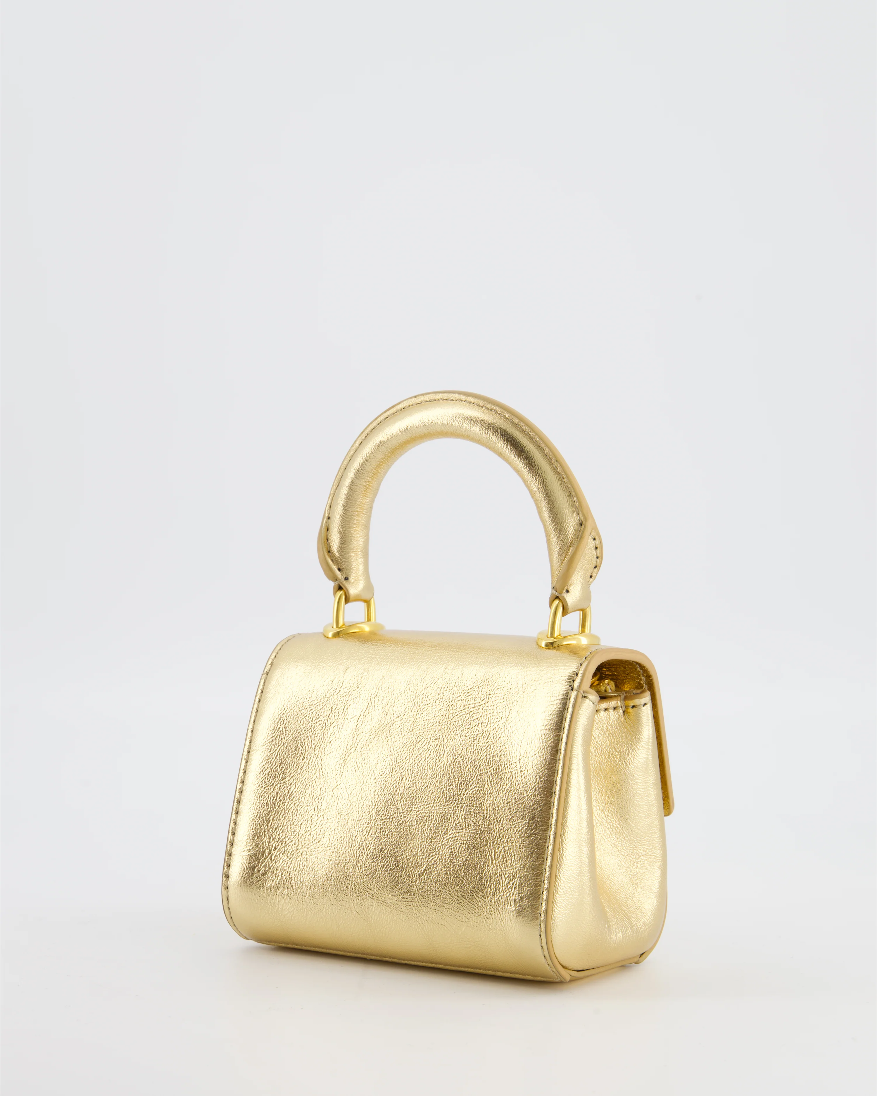 Schiaparelli Micro Secret Bag in Gold Calfskin Leather with Gold Hardware - Image 6
