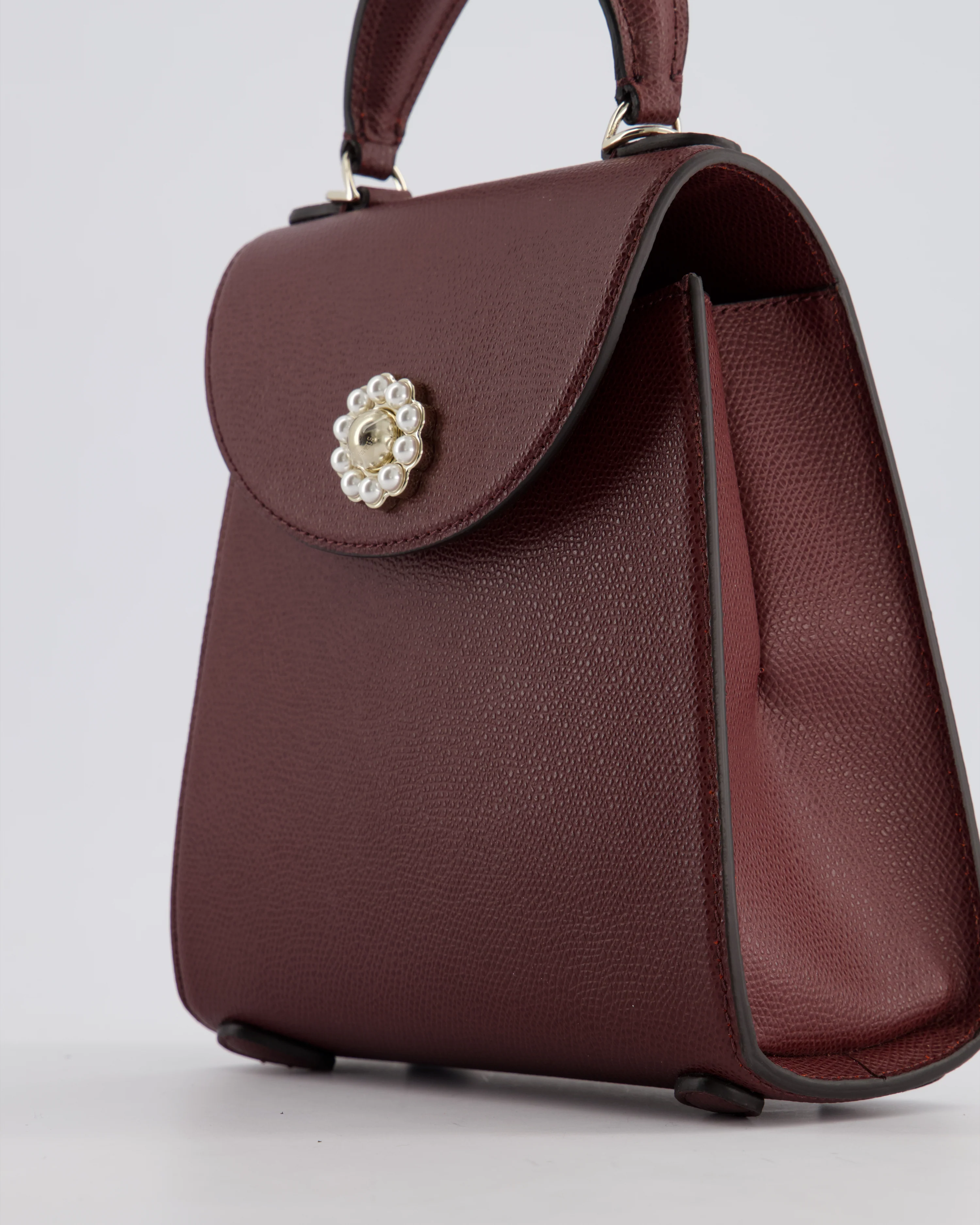 Simone Rocha Oxblood Valentine Bag in Grained Calfskin Leather with Silver Hardware RRP £1,195 - Image 11