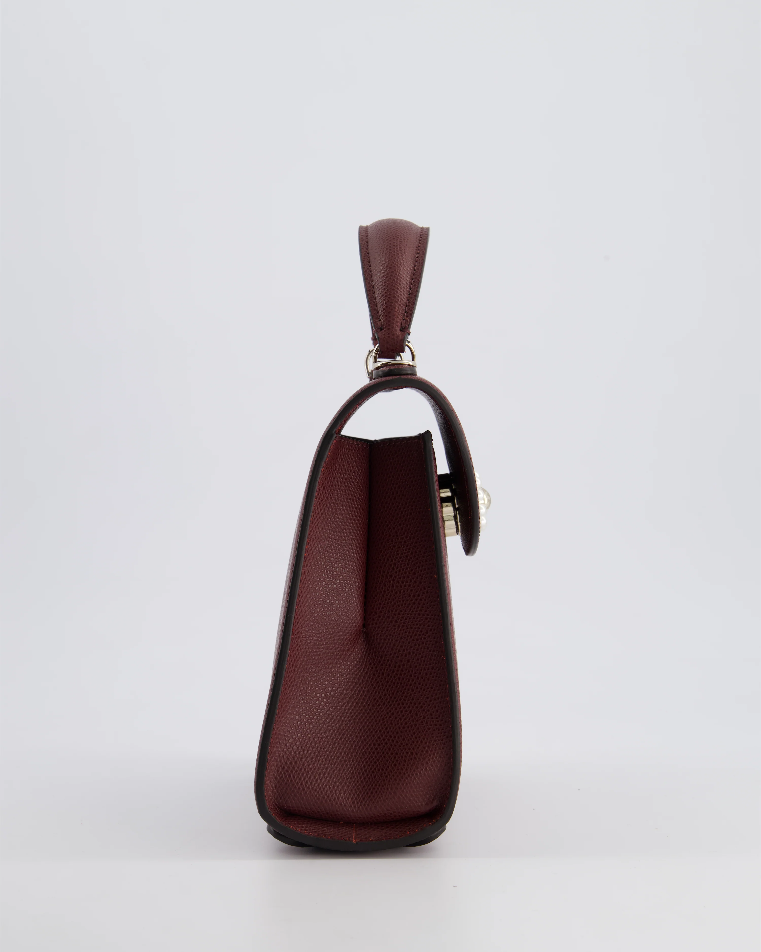 Simone Rocha Oxblood Valentine Bag in Grained Calfskin Leather with Silver Hardware RRP £1,195 - Image 4