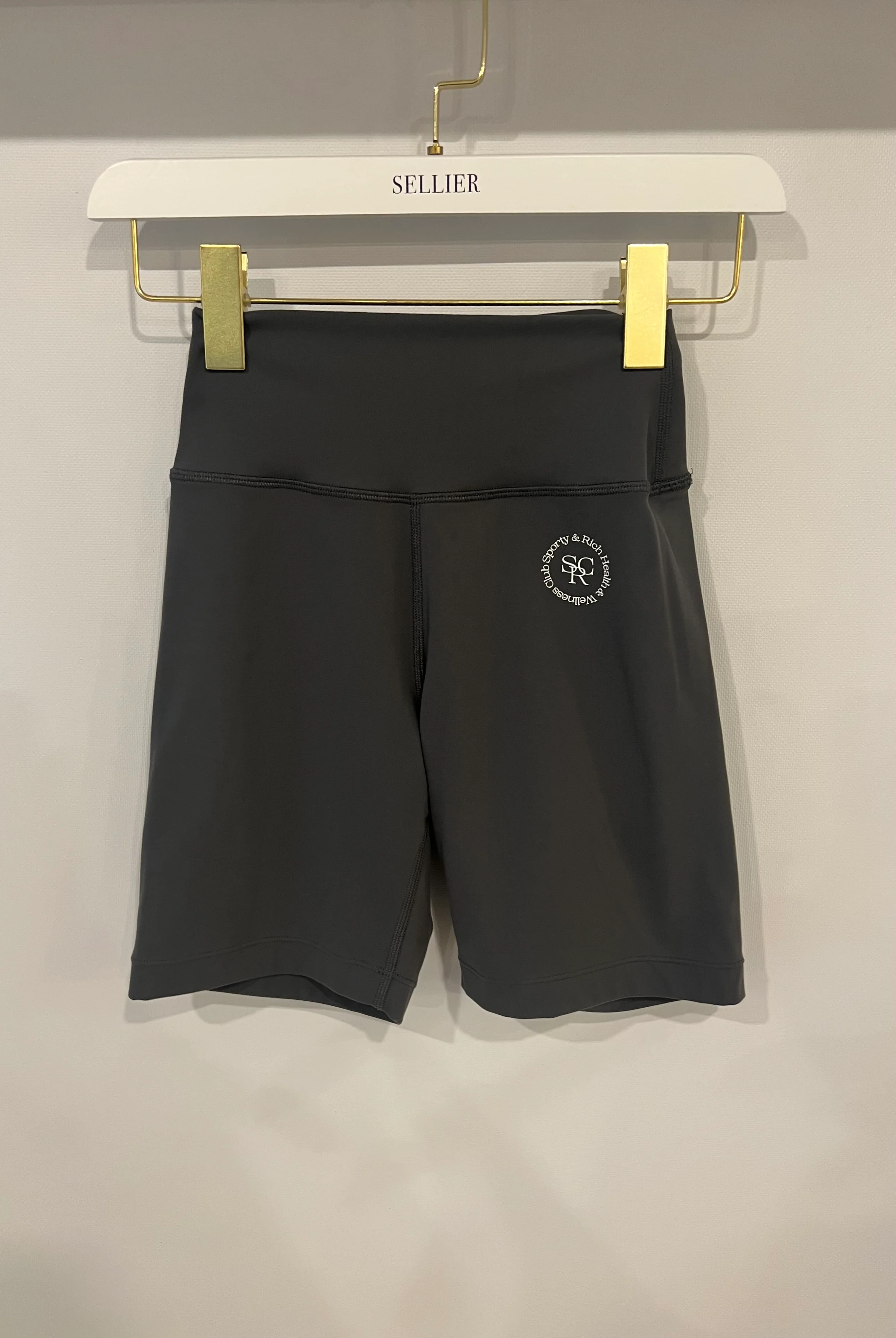 Sporty and Rich Grey Top and Biker Shorts Set with White Printed Logo Detail Size S (UK 8) RRP £160 - Image 11