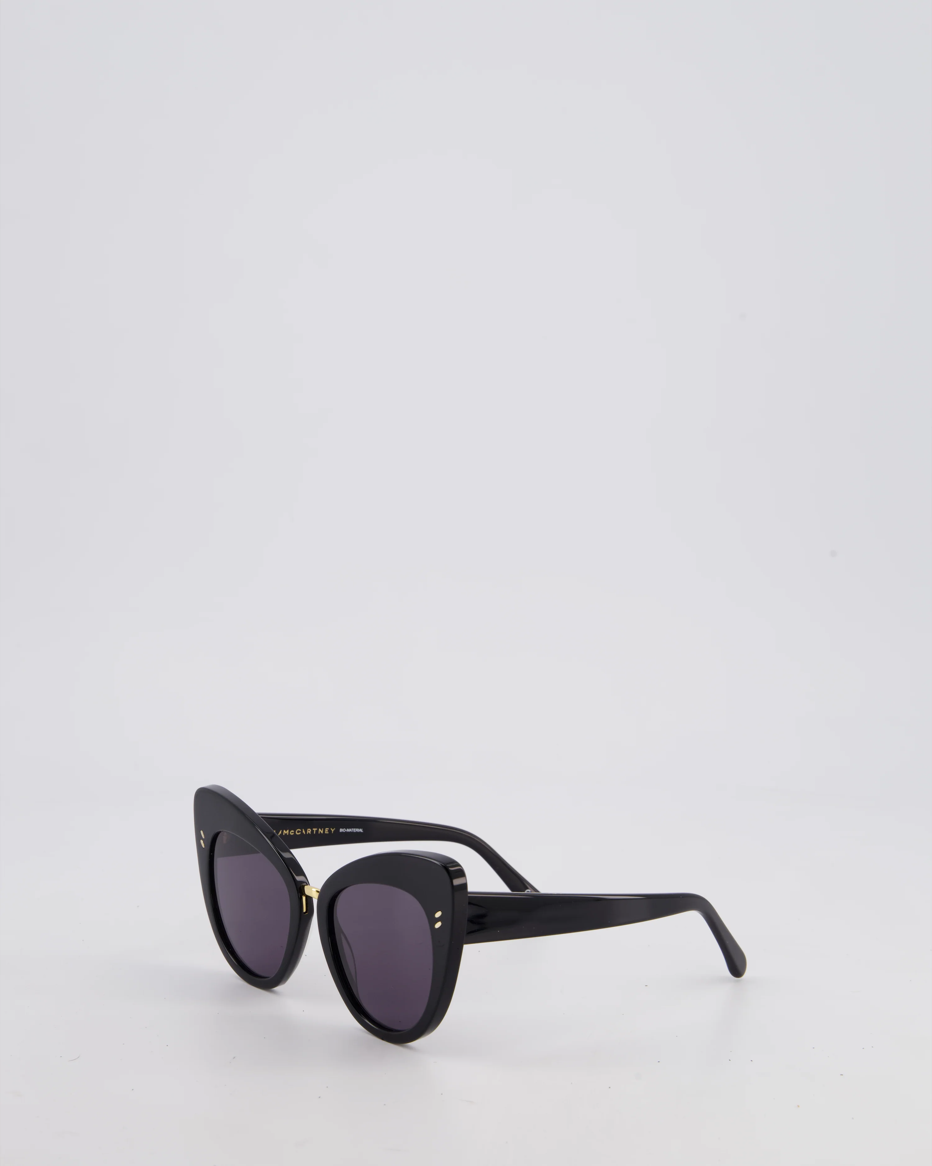 Stella McCartney Black Lunettes De Soleil Sunglasses with Gold Hardware - Image 3