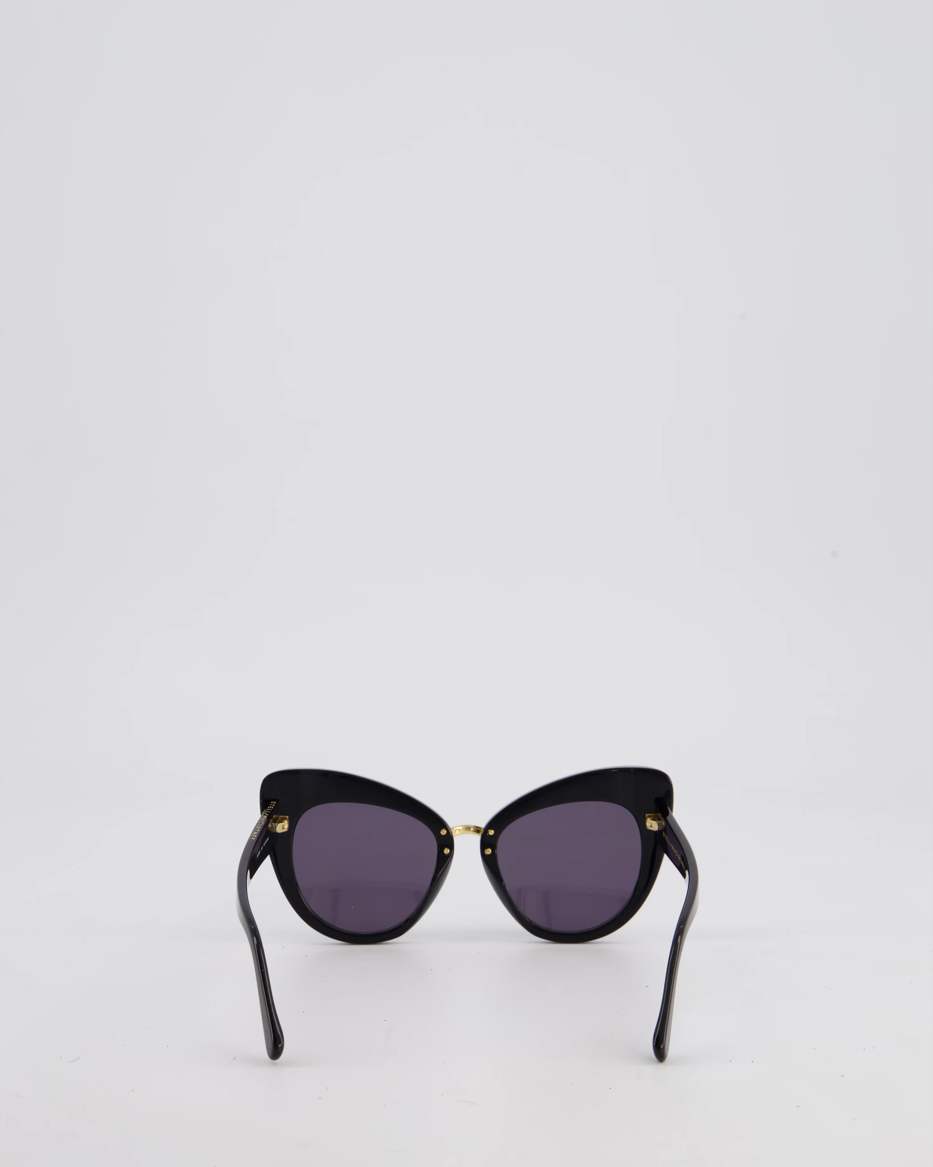 Stella McCartney Black Lunettes De Soleil Sunglasses with Gold Hardware - Image 6