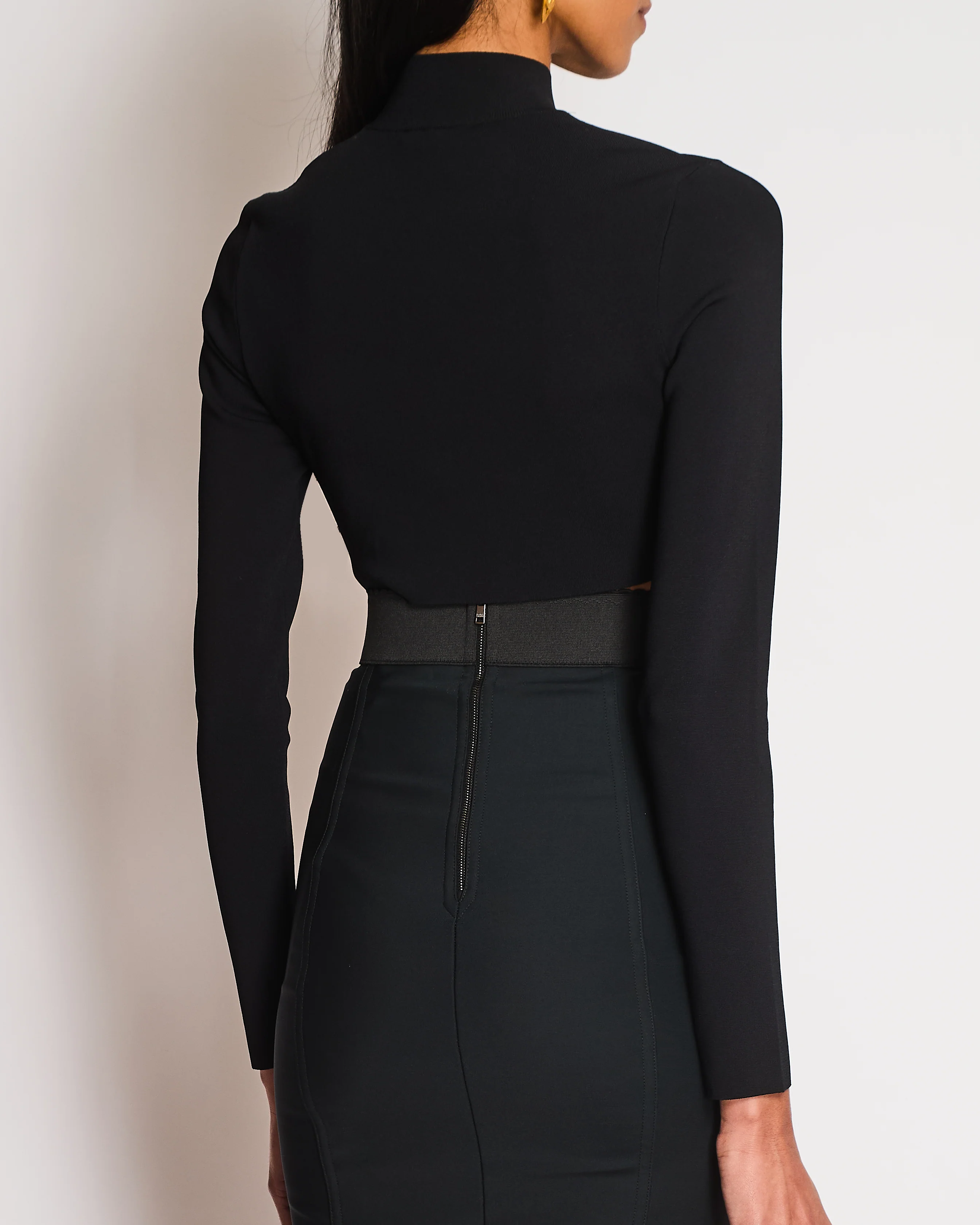 Stella McCartney Black Miracle Long-Sleeve Compact Knit Top Size S (UK 6/8) RRP £890 - Image 3