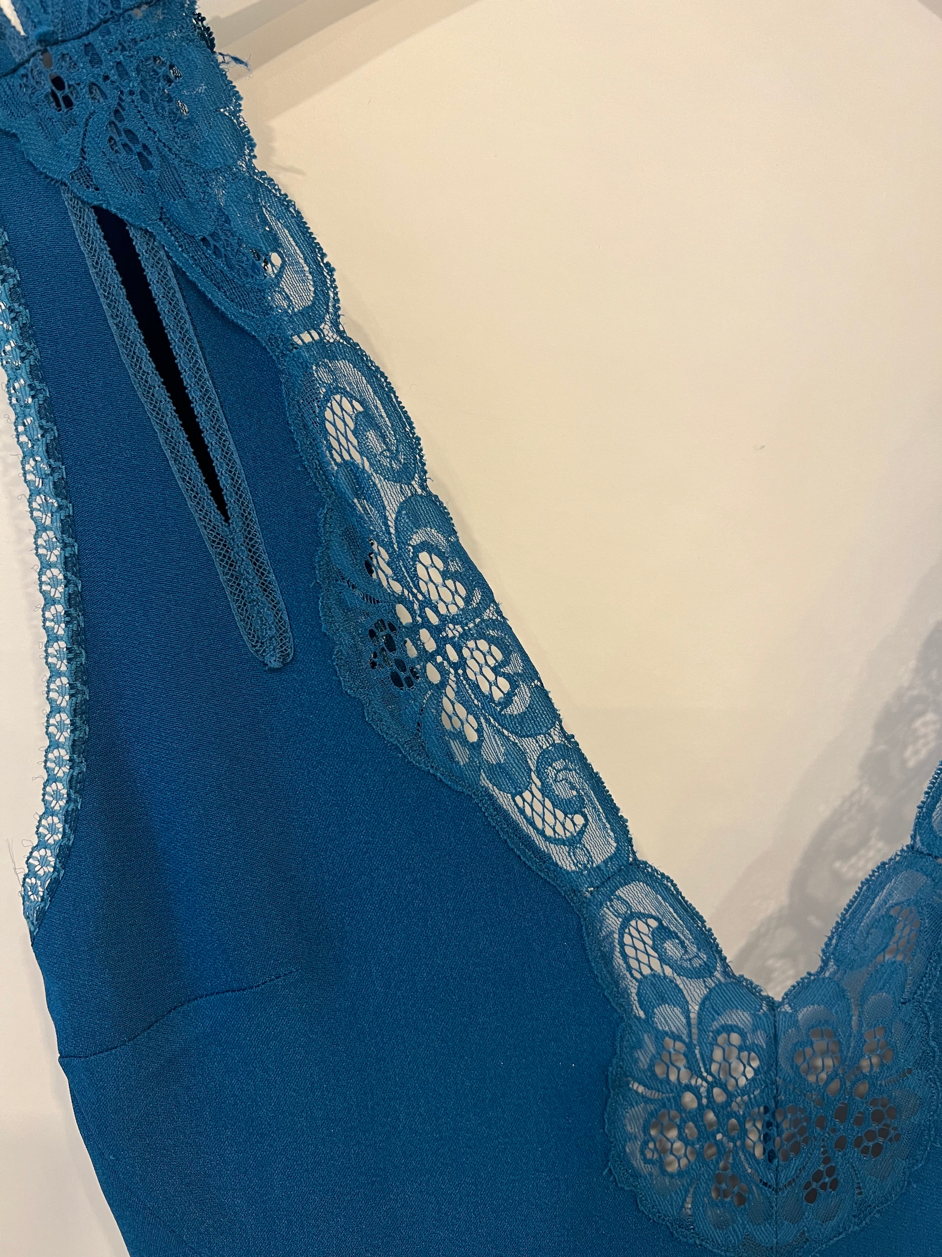 Stella McCartney Blue Maxi Lace Backless Gown Long Dress Size IT 42 (UK 10) - Image 4