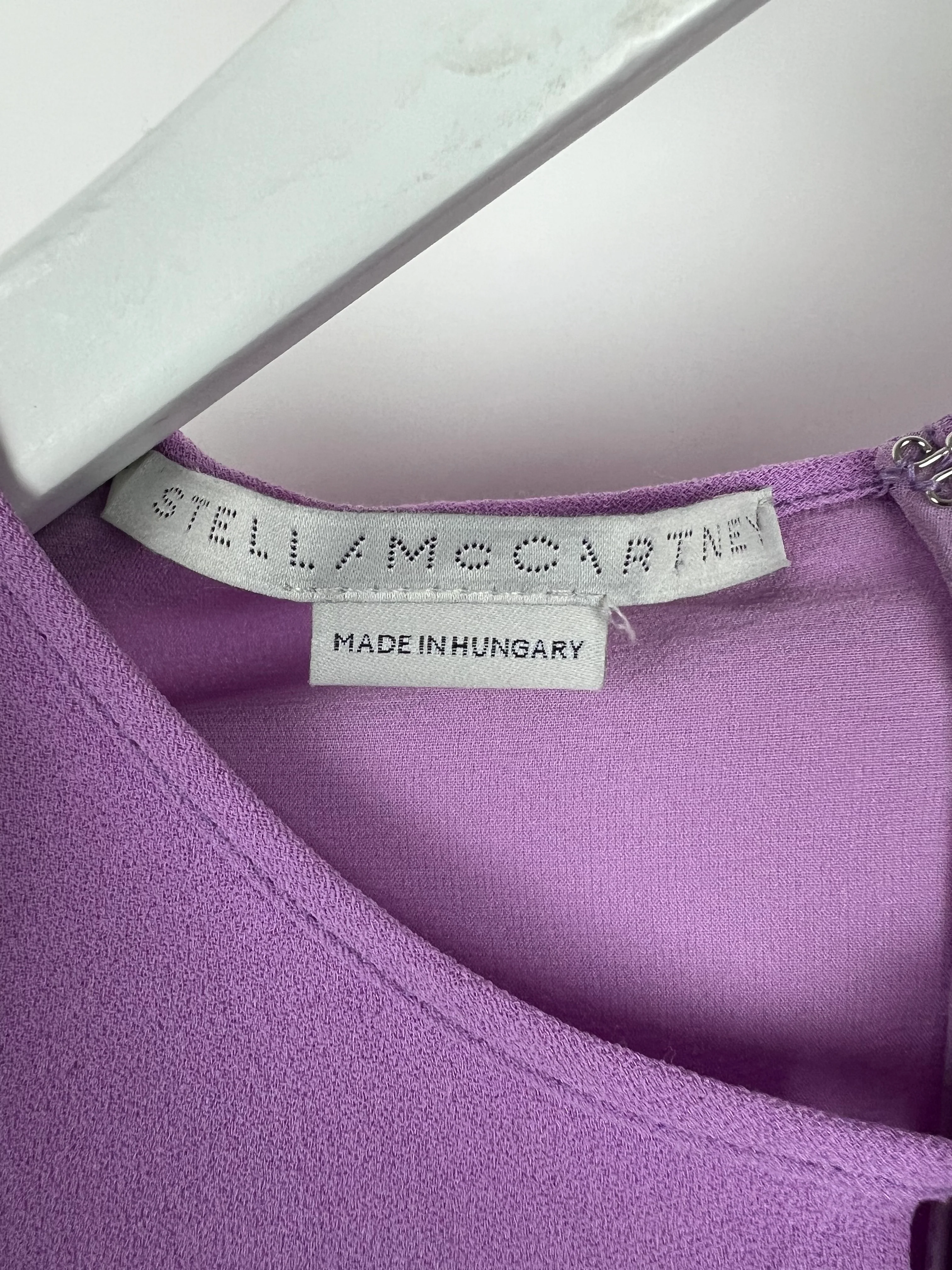 Stella McCartney Lilac Long Sleeve Pleated Waist Midi Dress with V-Neck Tie Detail Size IT 42 (UK 10) RRP £900 - Image 7