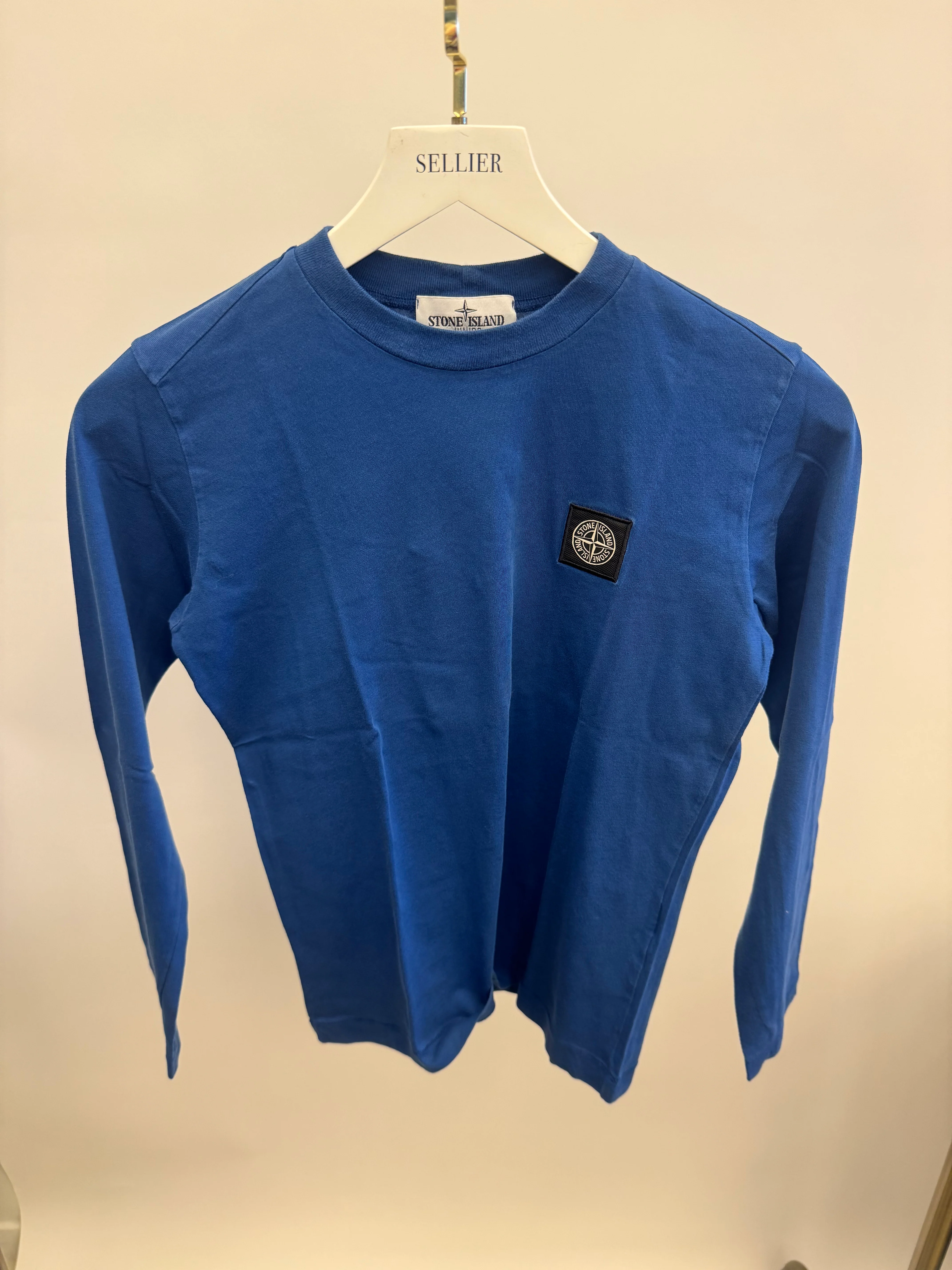 Stone Island Kids Blue Long-Sleeve T-Shirt with Logo Detail Size 10 years - Image 3