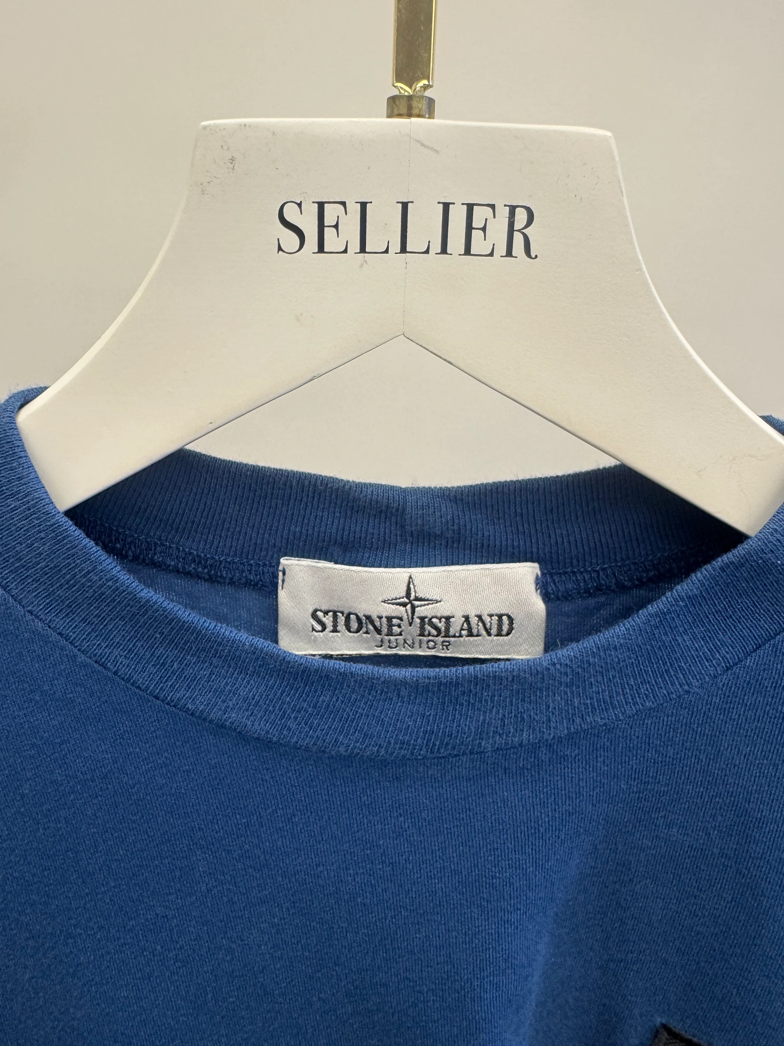 Stone Island Kids Blue Long-Sleeve T-Shirt with Logo Detail Size 10 years - Image 4