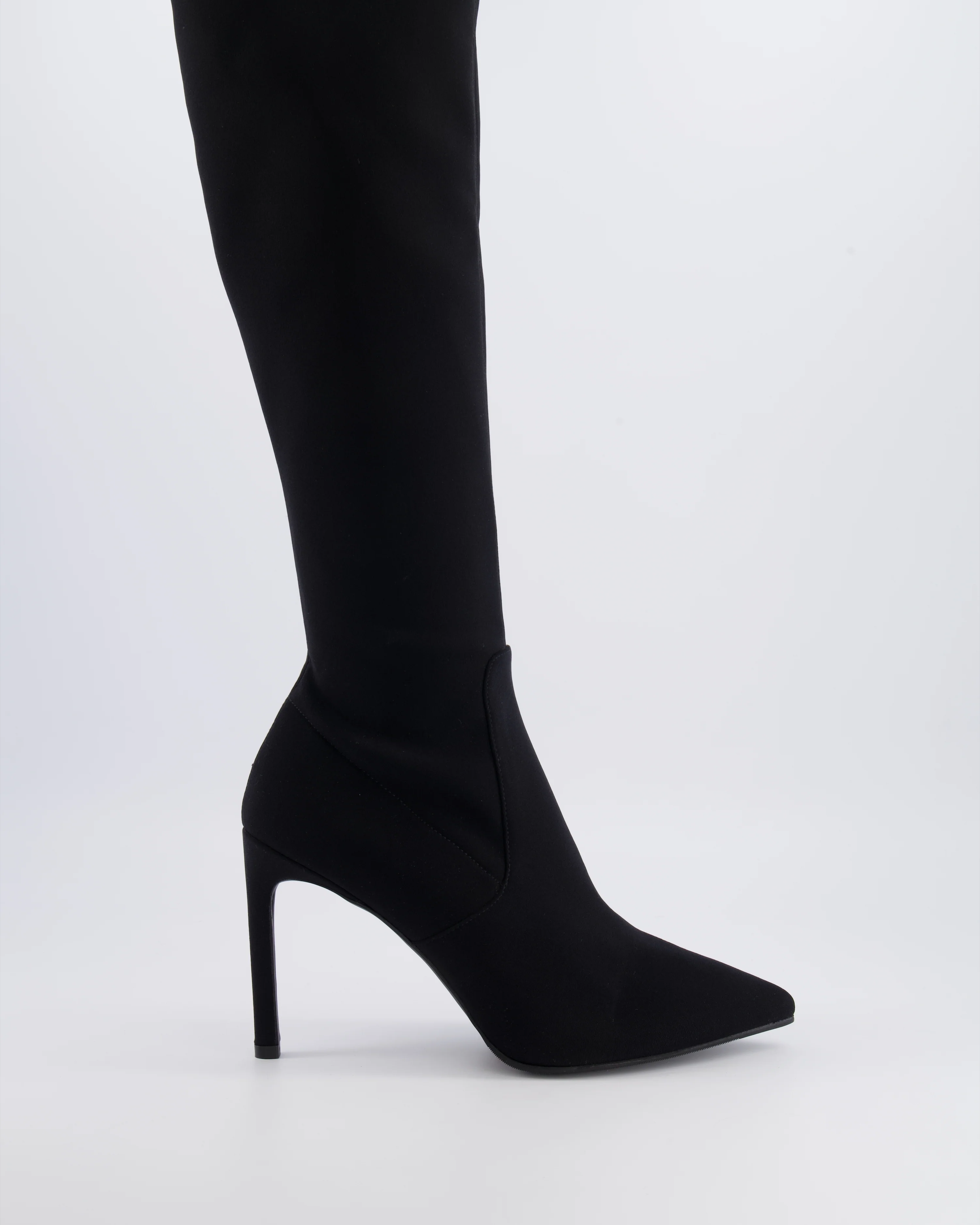 Stuart Weitzman Black Nylon Stretch Knee-High Boots Size EU 41 RRP £600 - Image 2
