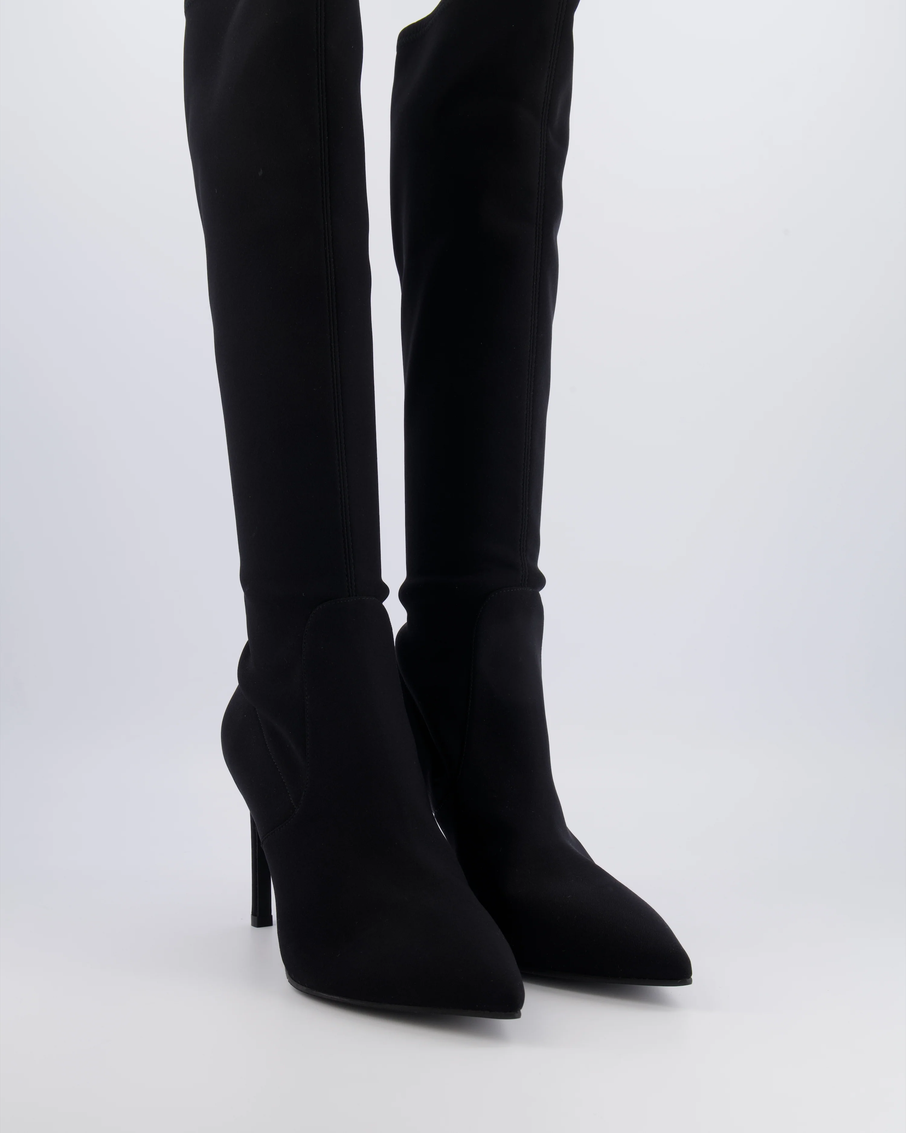 Stuart Weitzman Black Nylon Stretch Knee-High Boots Size EU 41 RRP £600 - Image 3