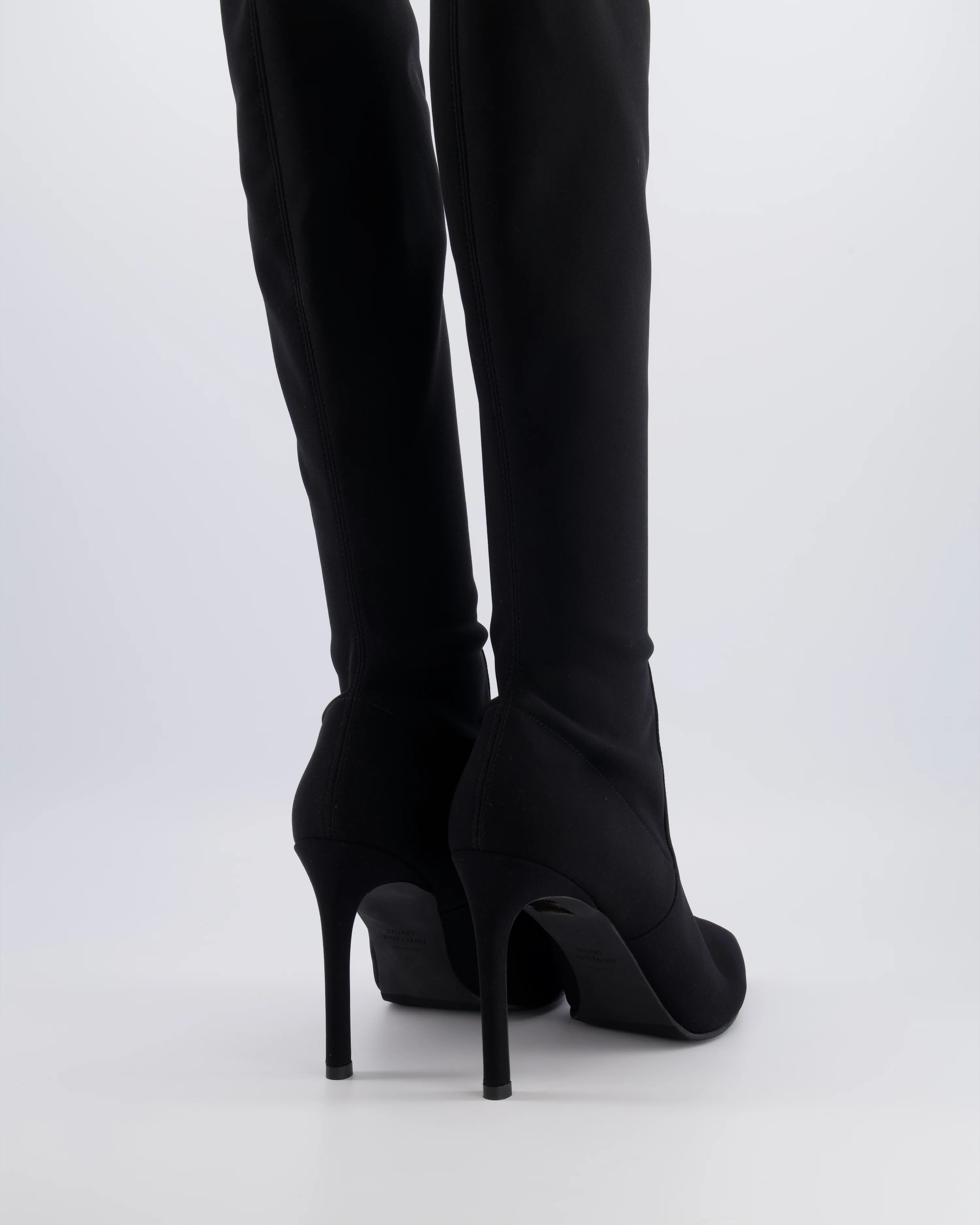 Stuart Weitzman Black Nylon Stretch Knee-High Boots Size EU 41 RRP £600 - Image 4