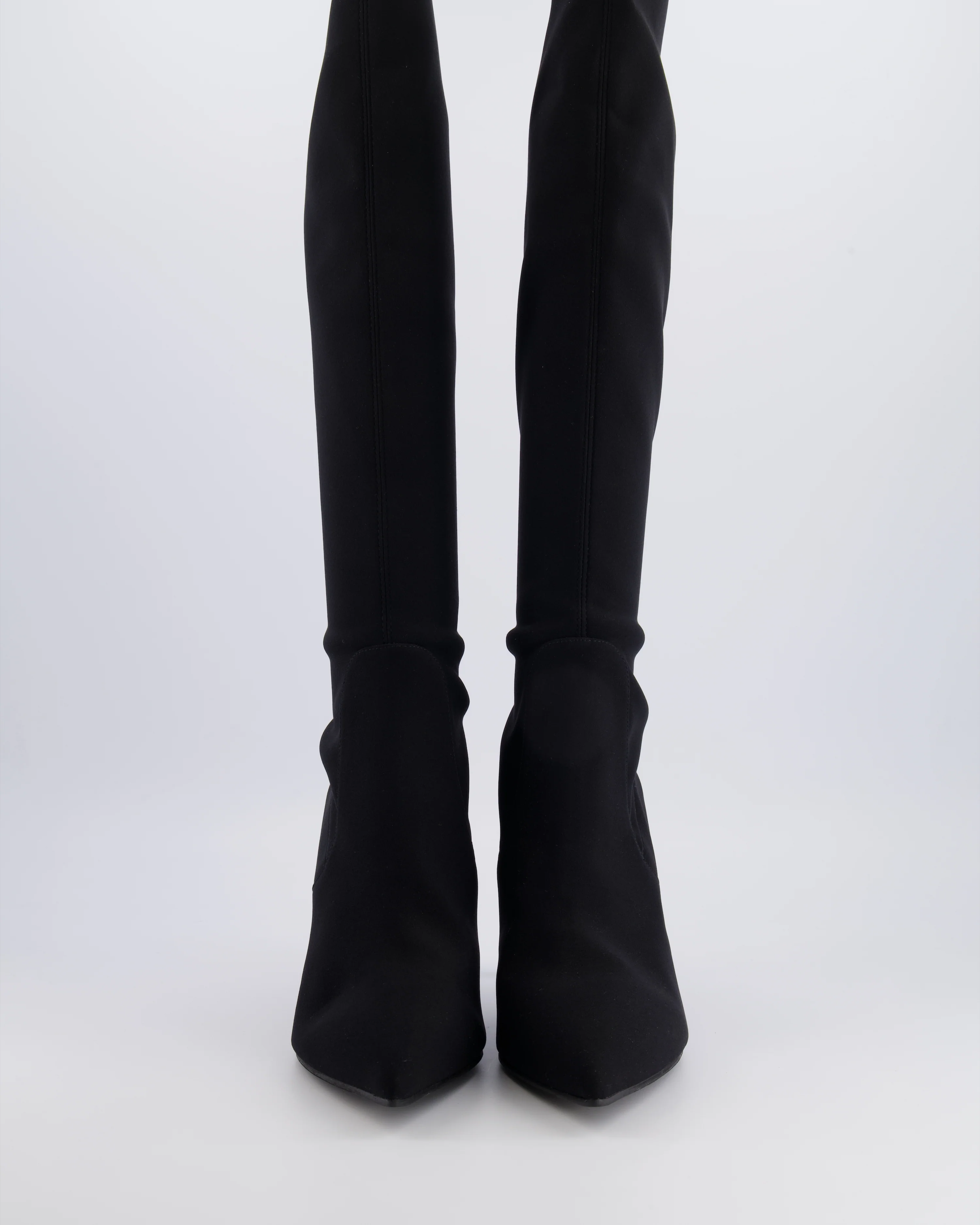 Stuart Weitzman Black Nylon Stretch Knee-High Boots Size EU 41 RRP £600 - Image 5