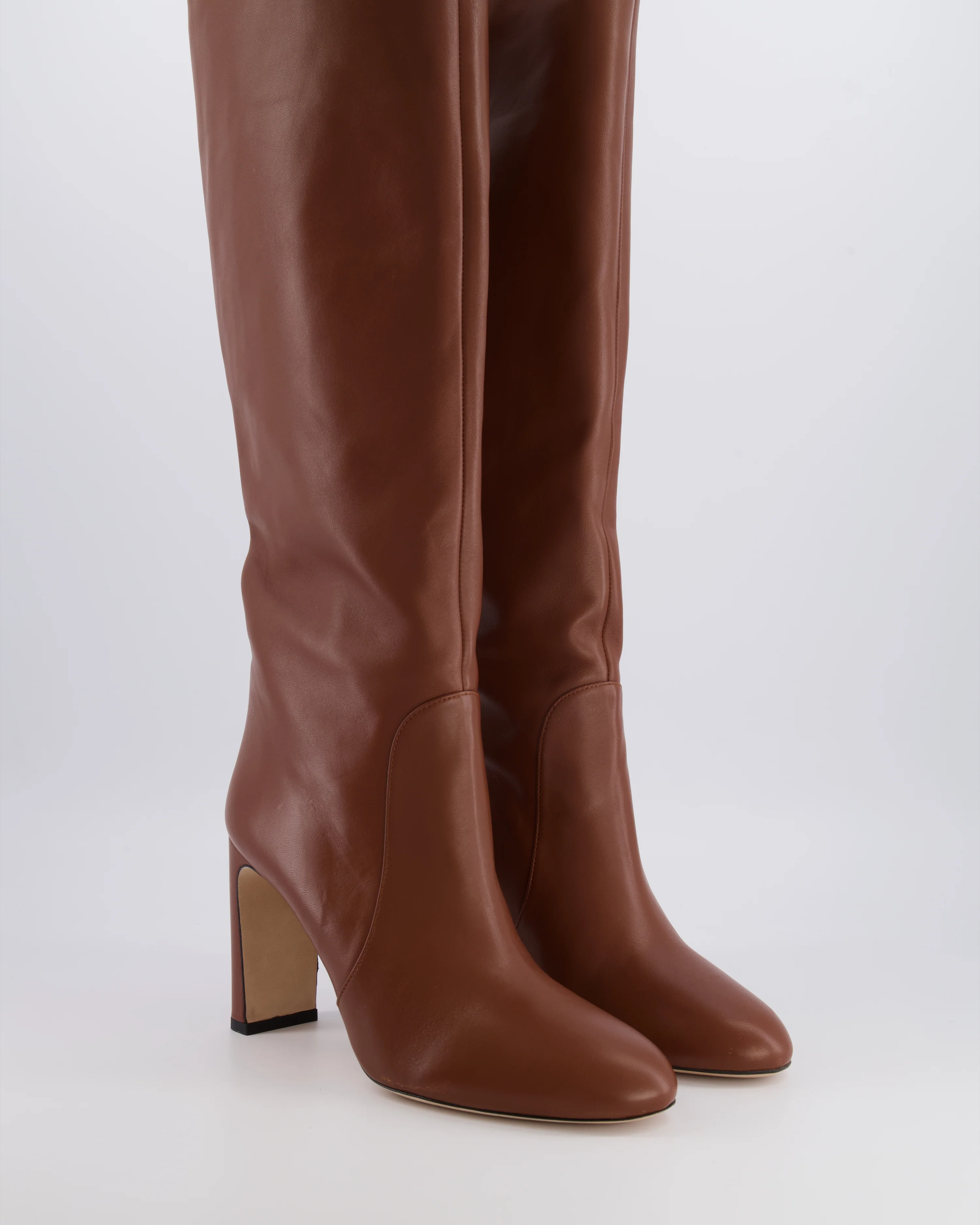 Stuart Weitzman Brown Nappa Leather Babette High-Knee Boots Size EU 42 RRP £795 - Image 5