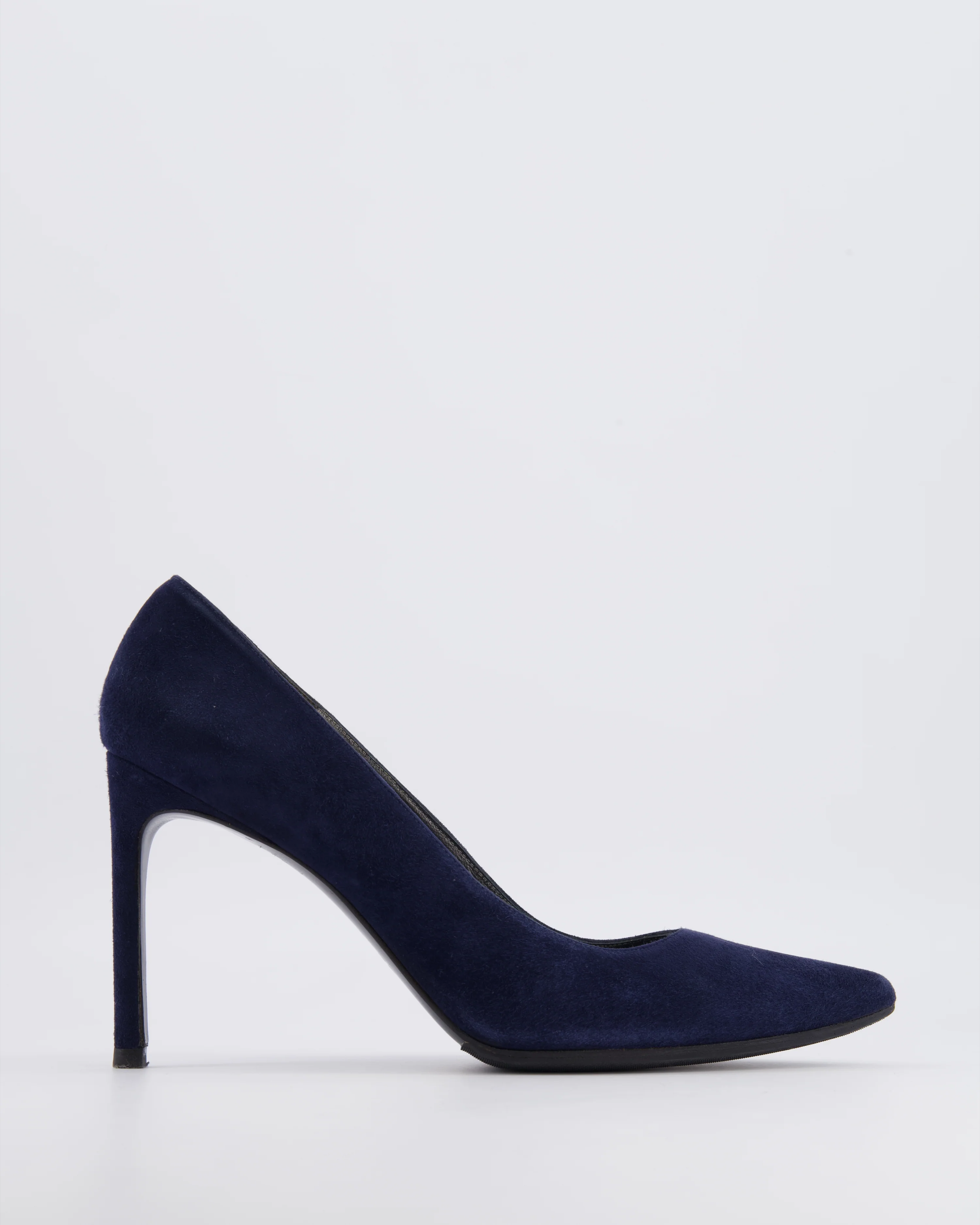 Stuart Weitzman Navy Suede Power 100 Heeled Pumps Size EU 41 RRP £395
