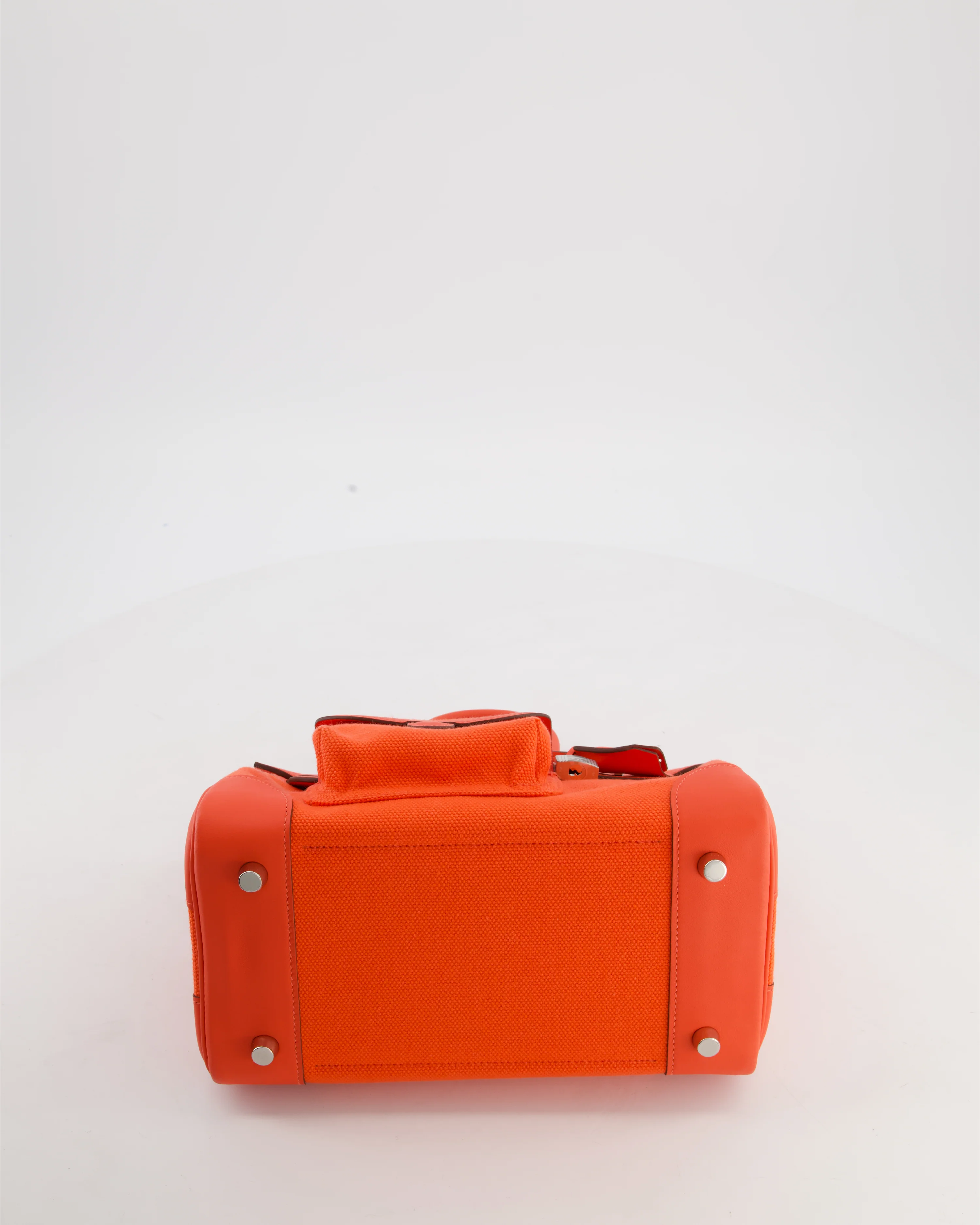 *SUPER HOT & RARE* Hermès Birkin 25 Cargo Bag in Orange Field Toile Goeland and Orange Field Swift Leather with Palladium Hardware - Image 21