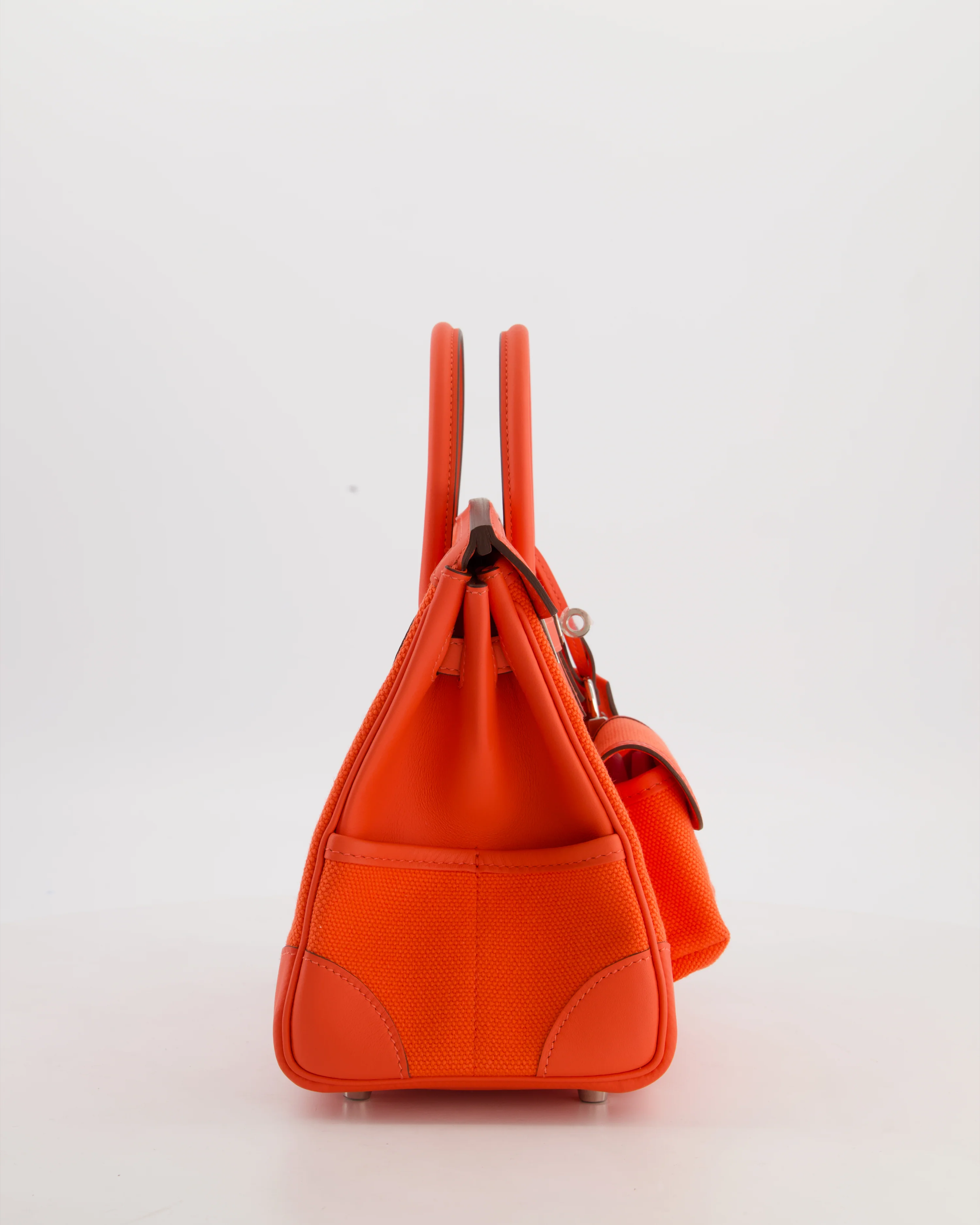 *SUPER HOT & RARE* Hermès Birkin 25 Cargo Bag in Orange Field Toile Goeland and Orange Field Swift Leather with Palladium Hardware - Image 5