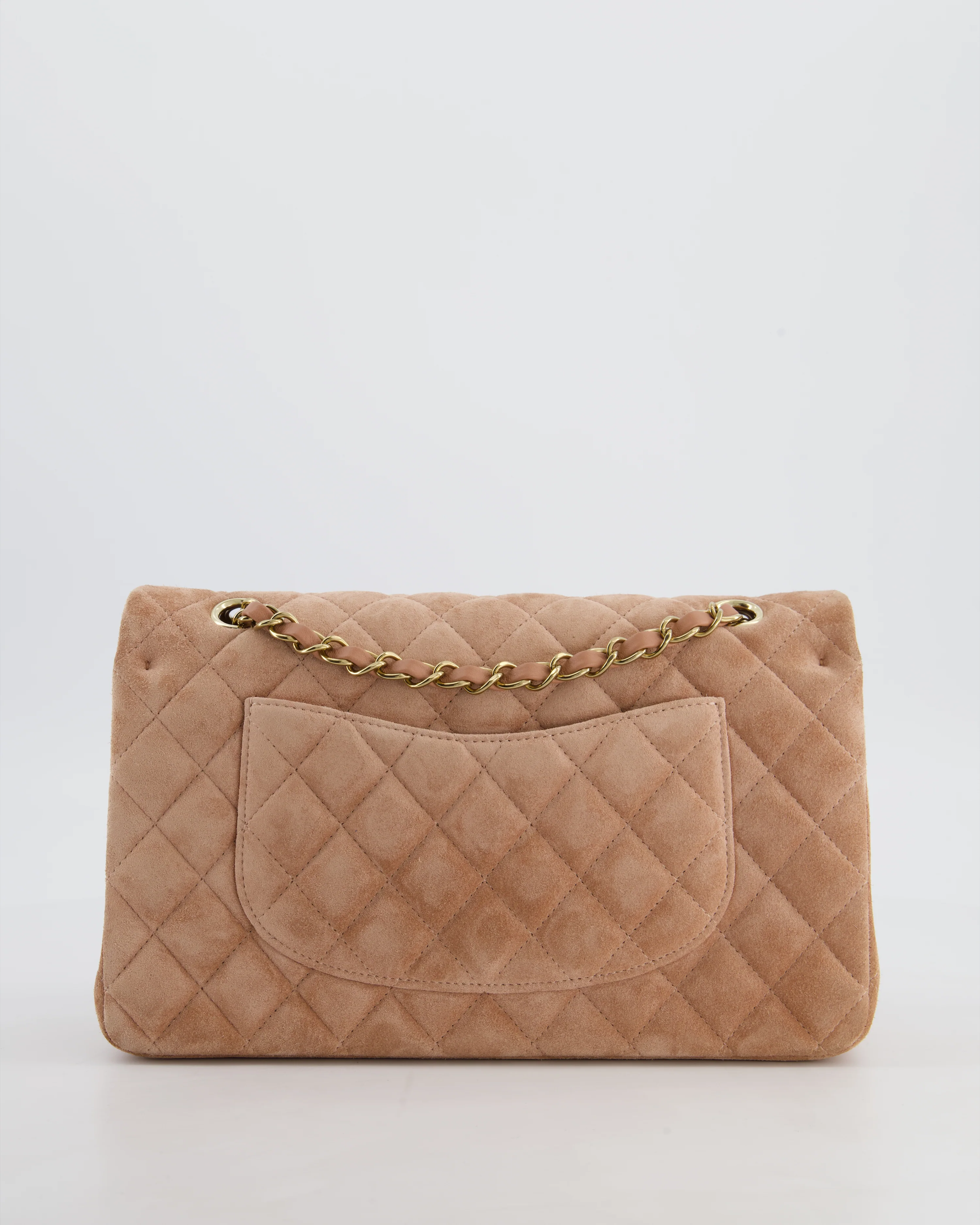 *SUPER RARE* Chanel Caramel Medium Classic Double Flap Bag in Suede Leather with Champagne Gold Hardware - Image 7