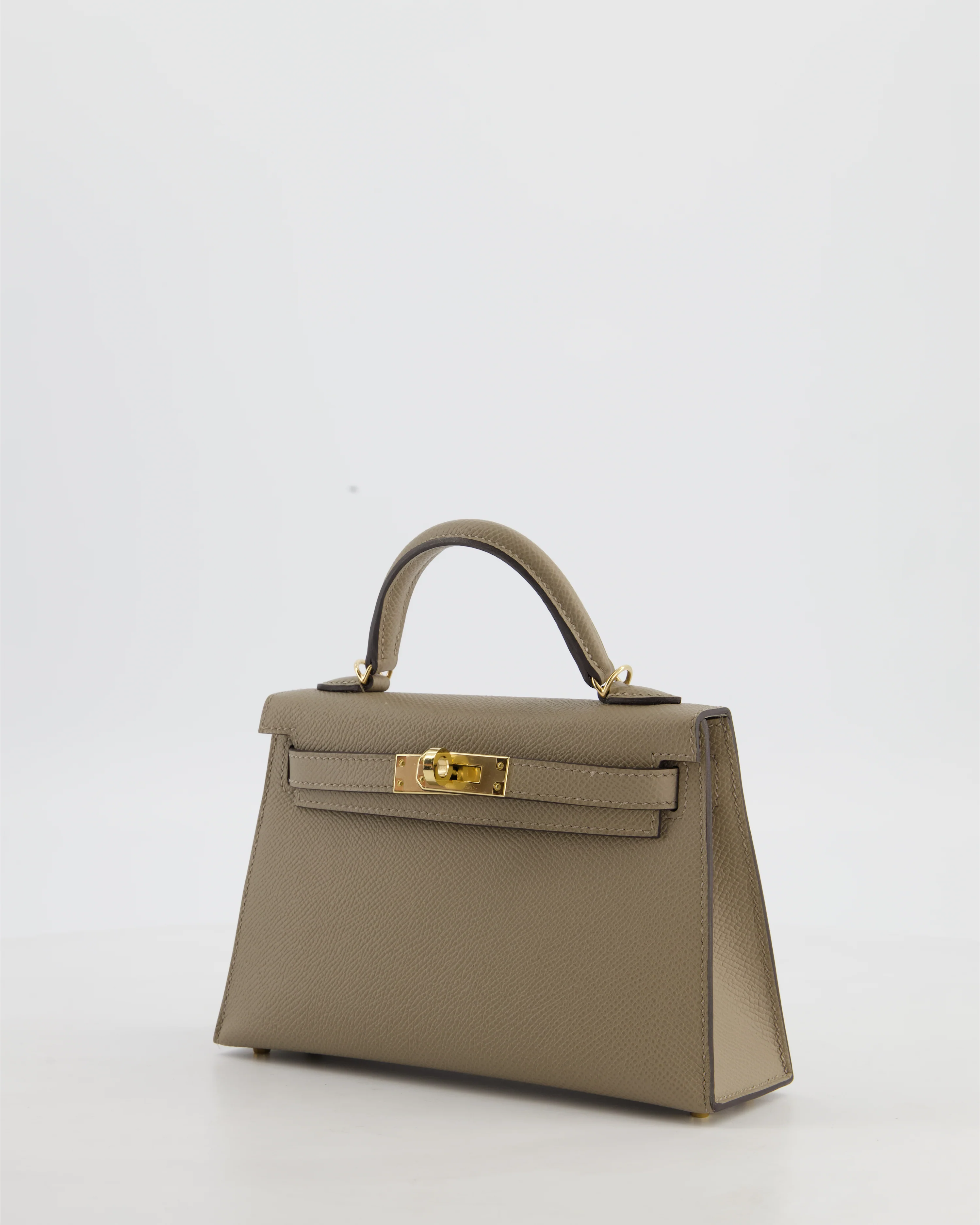 *SUPER RARE* Hermès HSS Mini Kelly II 20 Bag in Gris Tourterelle & Gris Perle Interior Epsom Leather with Permabrass Hardware - Image 10