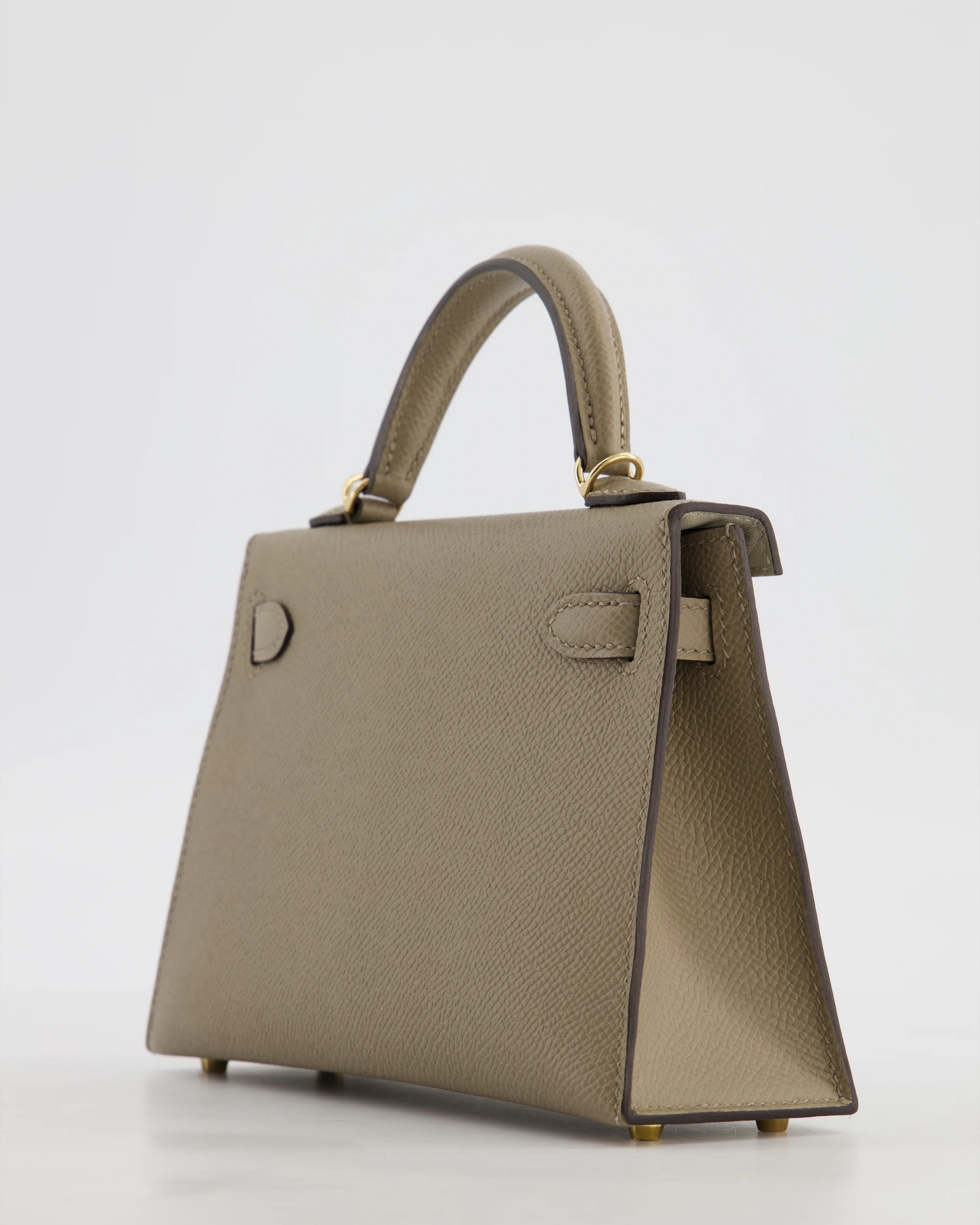*SUPER RARE* Hermès HSS Mini Kelly II 20 Bag in Gris Tourterelle & Gris Perle Interior Epsom Leather with Permabrass Hardware - Image 13