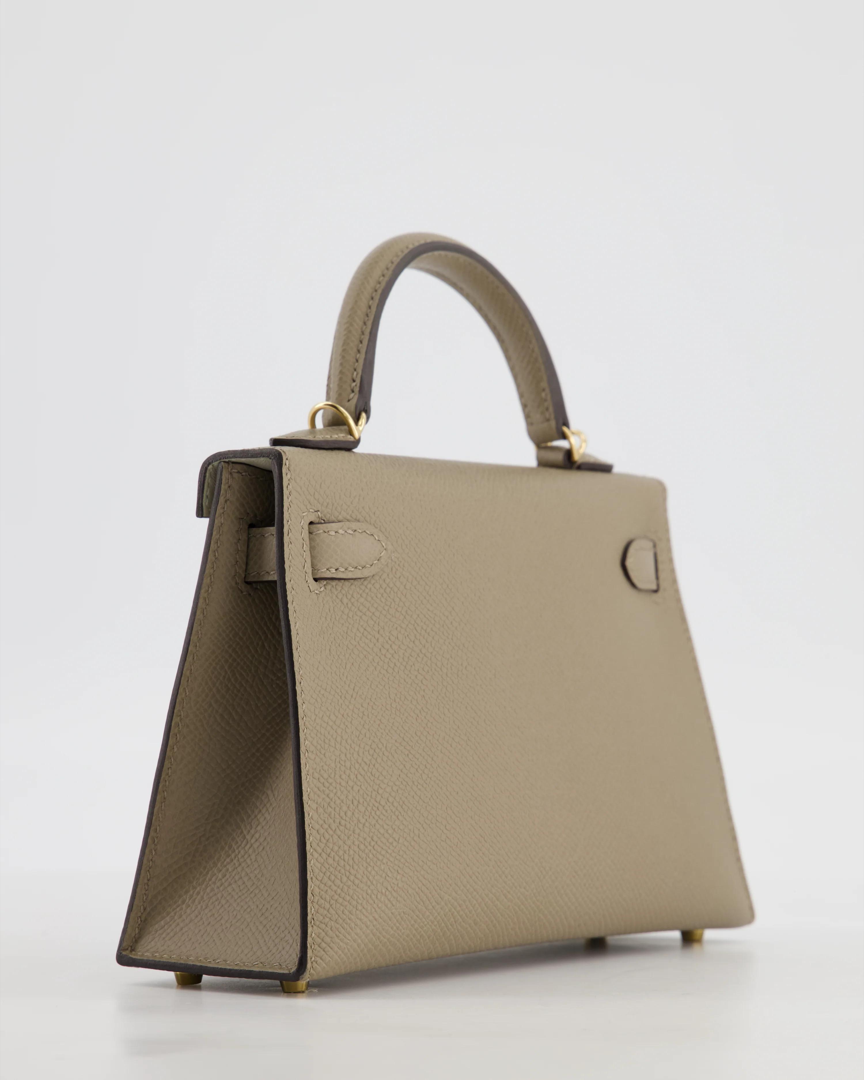 *SUPER RARE* Hermès HSS Mini Kelly II 20 Bag in Gris Tourterelle & Gris Perle Interior Epsom Leather with Permabrass Hardware - Image 14
