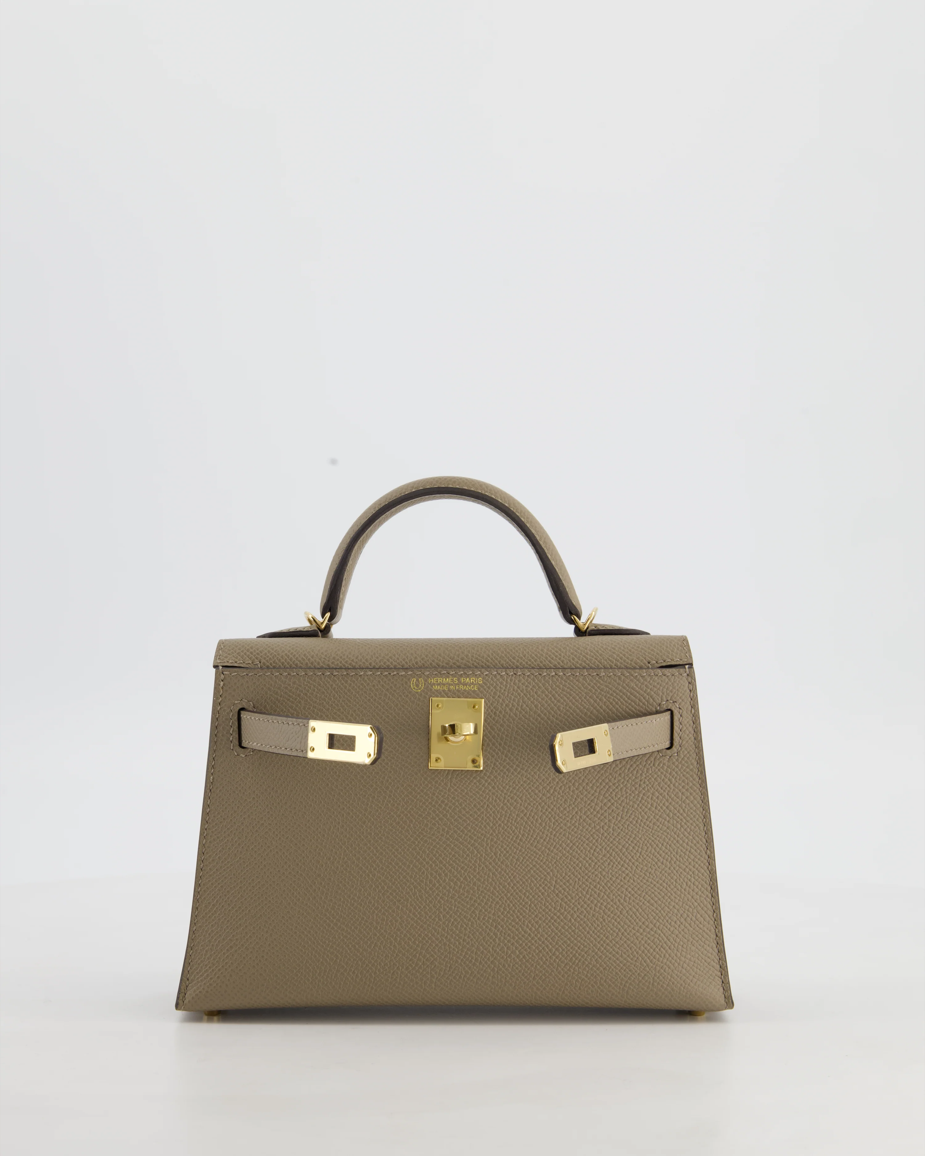*SUPER RARE* Hermès HSS Mini Kelly II 20 Bag in Gris Tourterelle & Gris Perle Interior Epsom Leather with Permabrass Hardware - Image 2