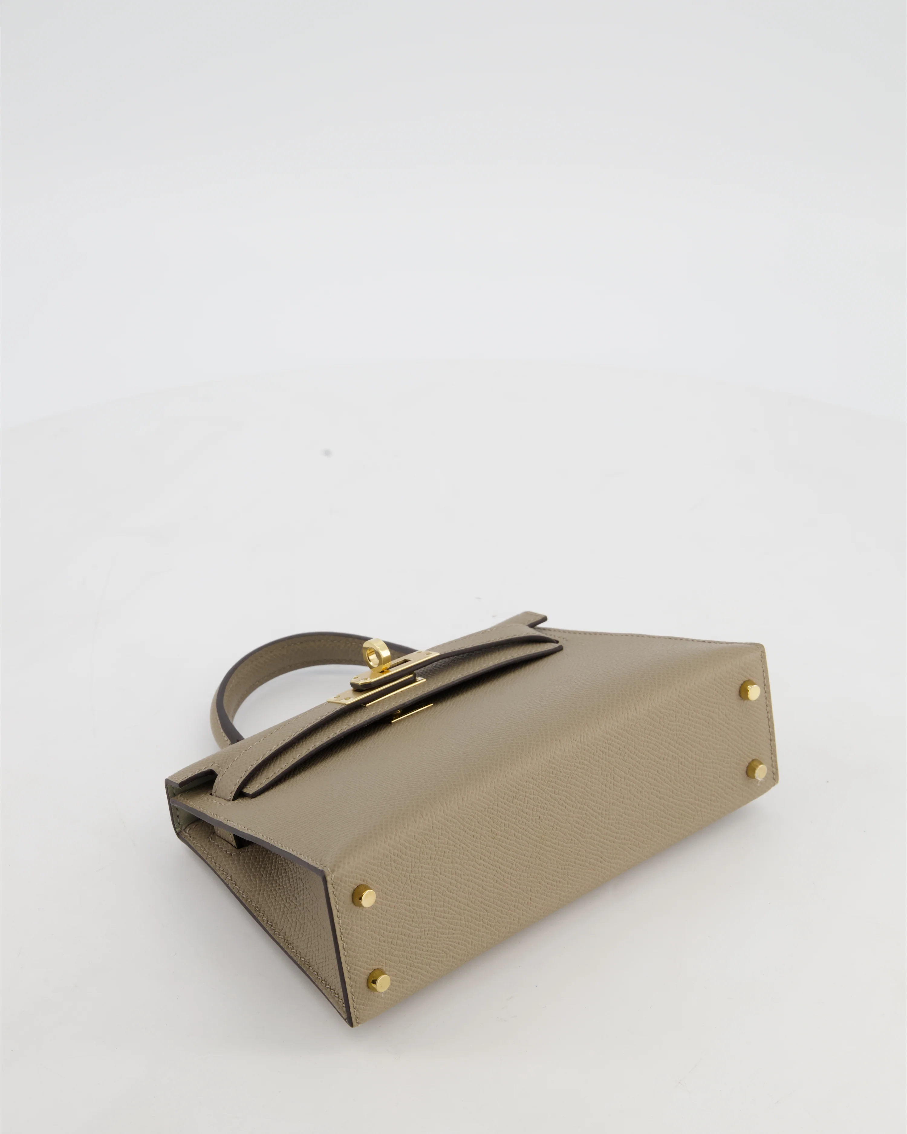 *SUPER RARE* Hermès HSS Mini Kelly II 20 Bag in Gris Tourterelle & Gris Perle Interior Epsom Leather with Permabrass Hardware - Image 20